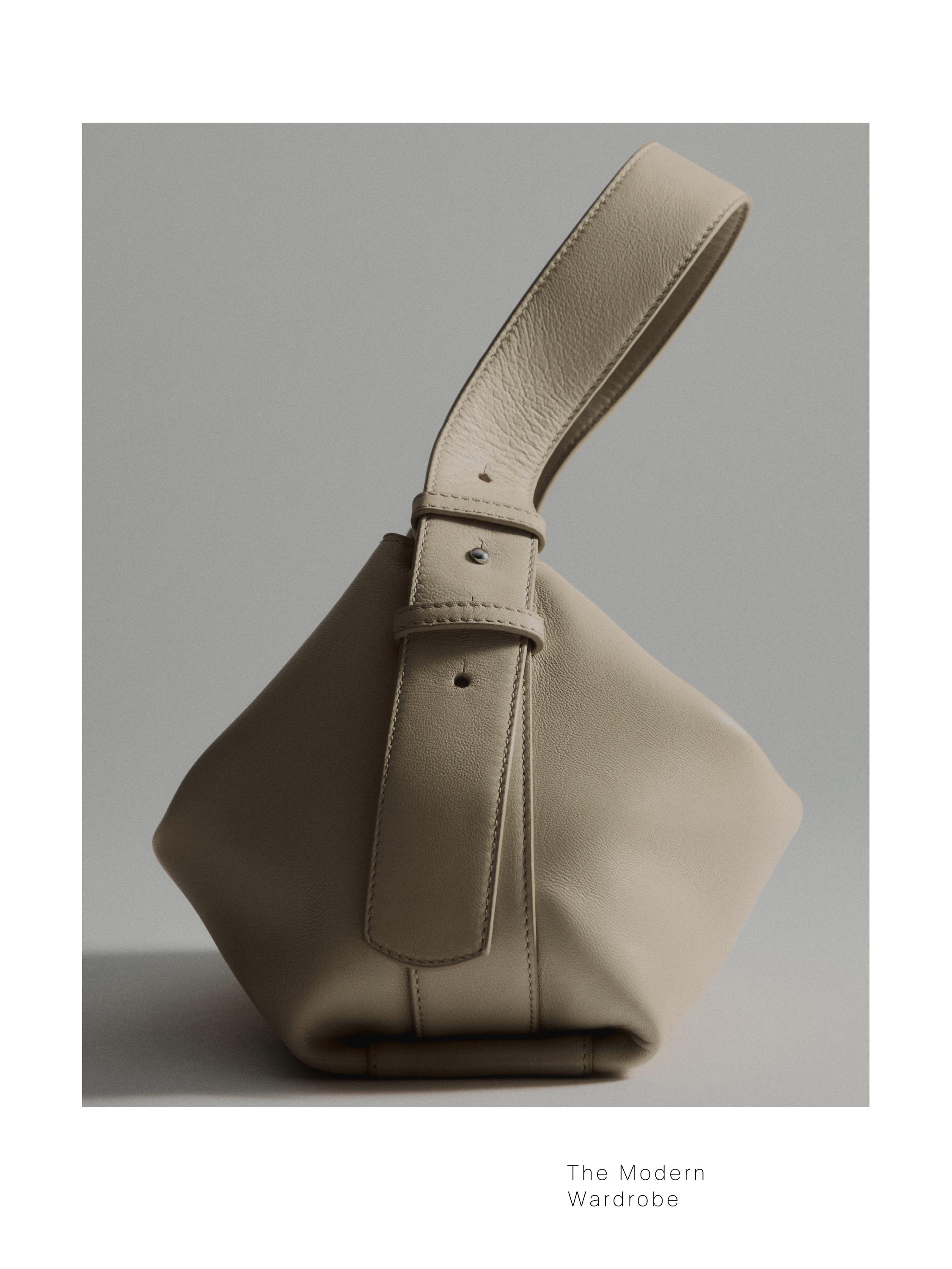 Small nappa leather shoulder bag — SAND