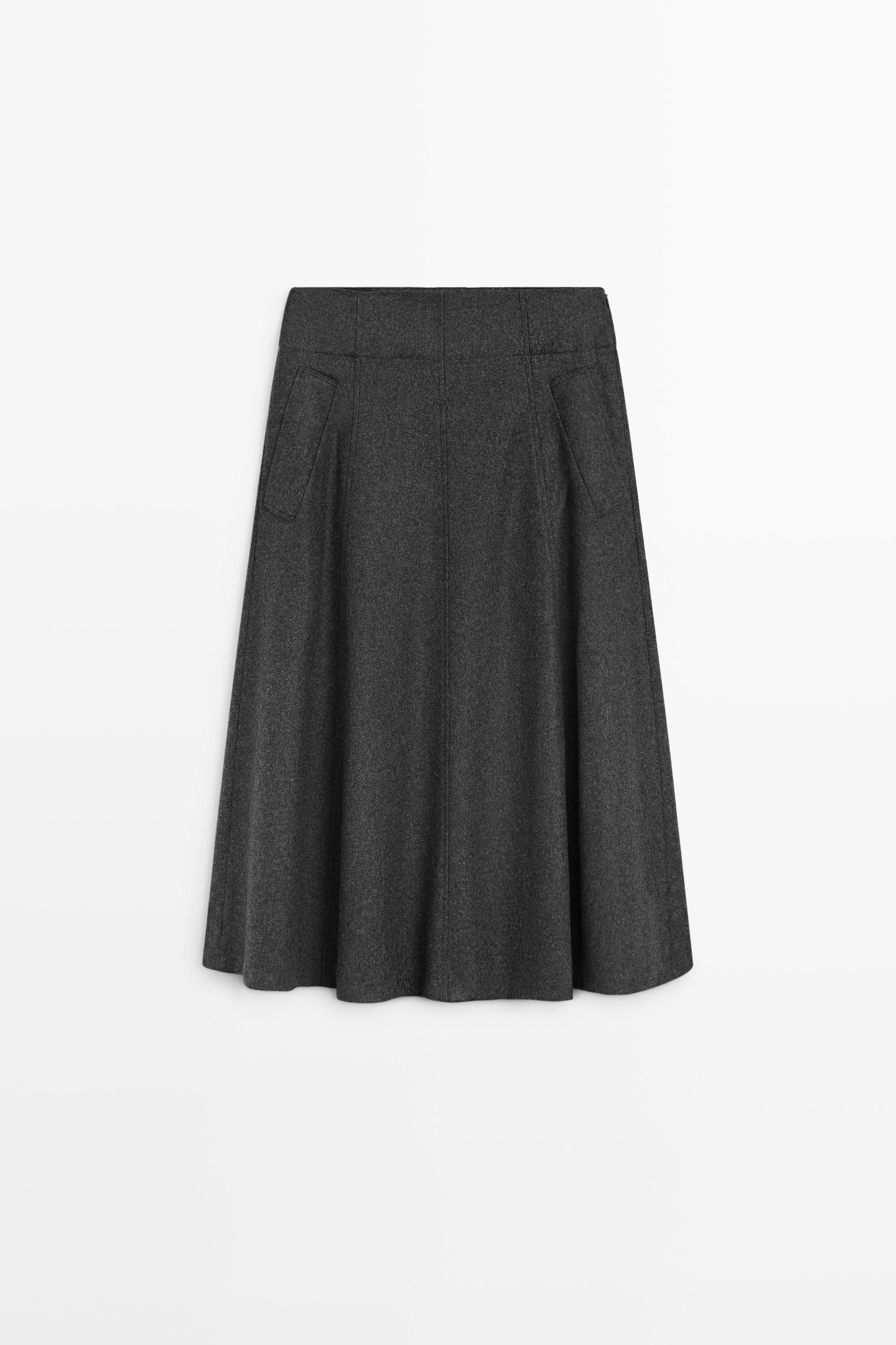 Flared midi skirt with pocket detail
