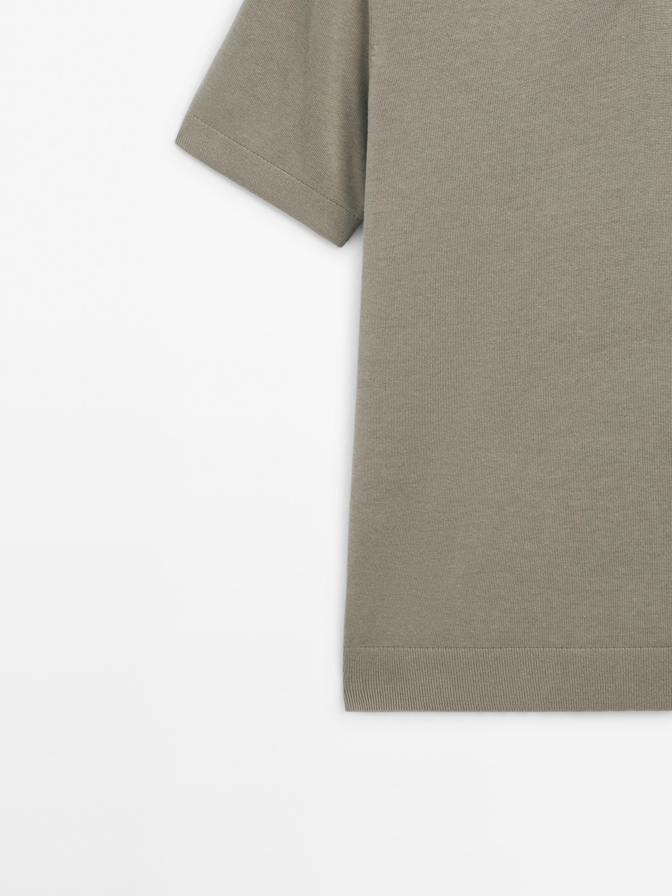 Short sleeve polo sweater with cotton
