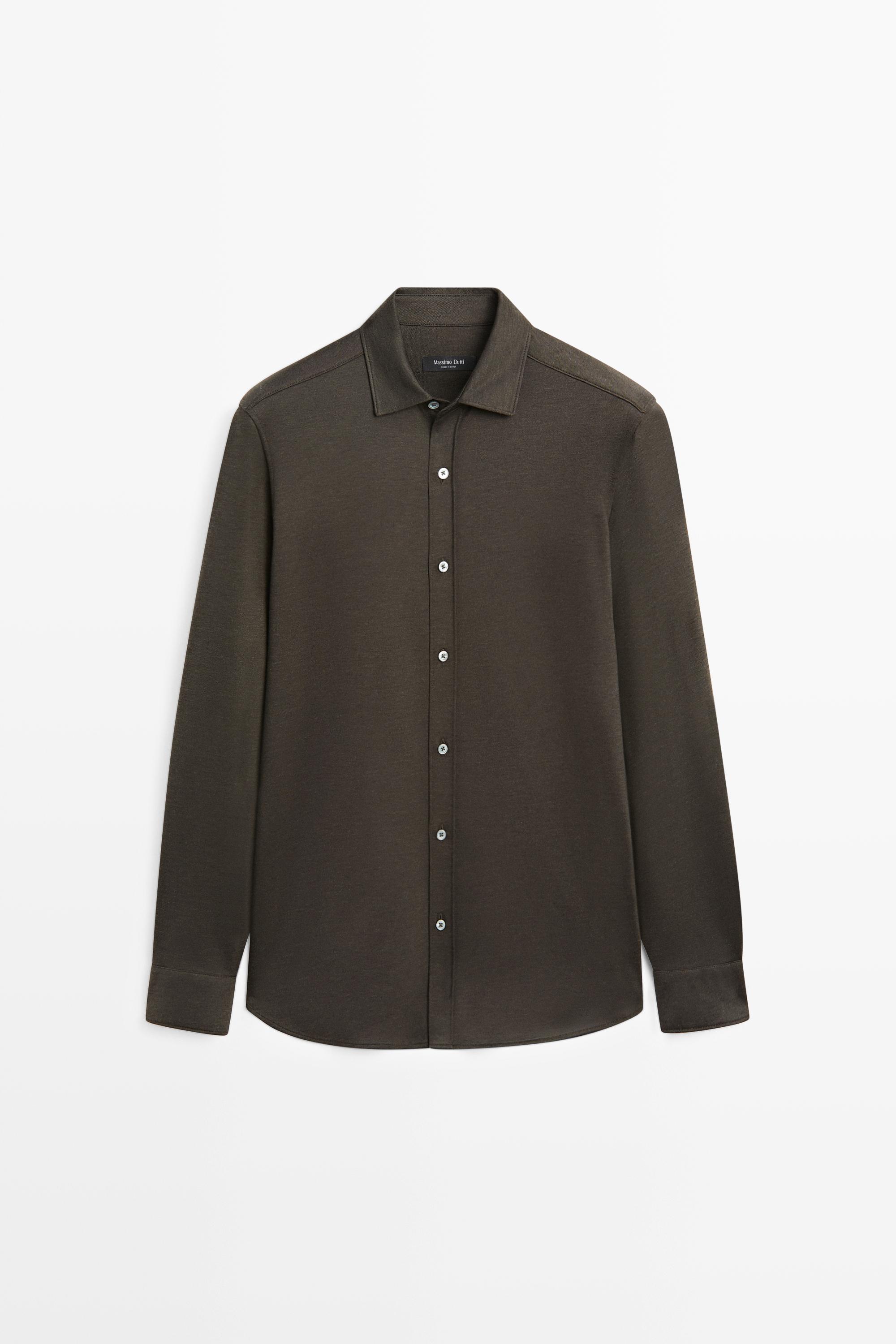 Camisa stretch slim fit con algodón