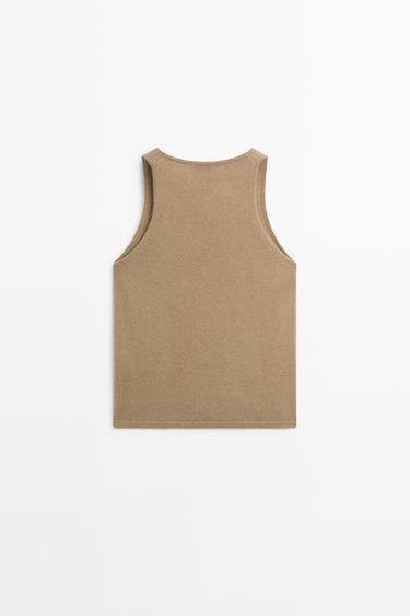 Wool blend knit round neck top — GREENISH 6