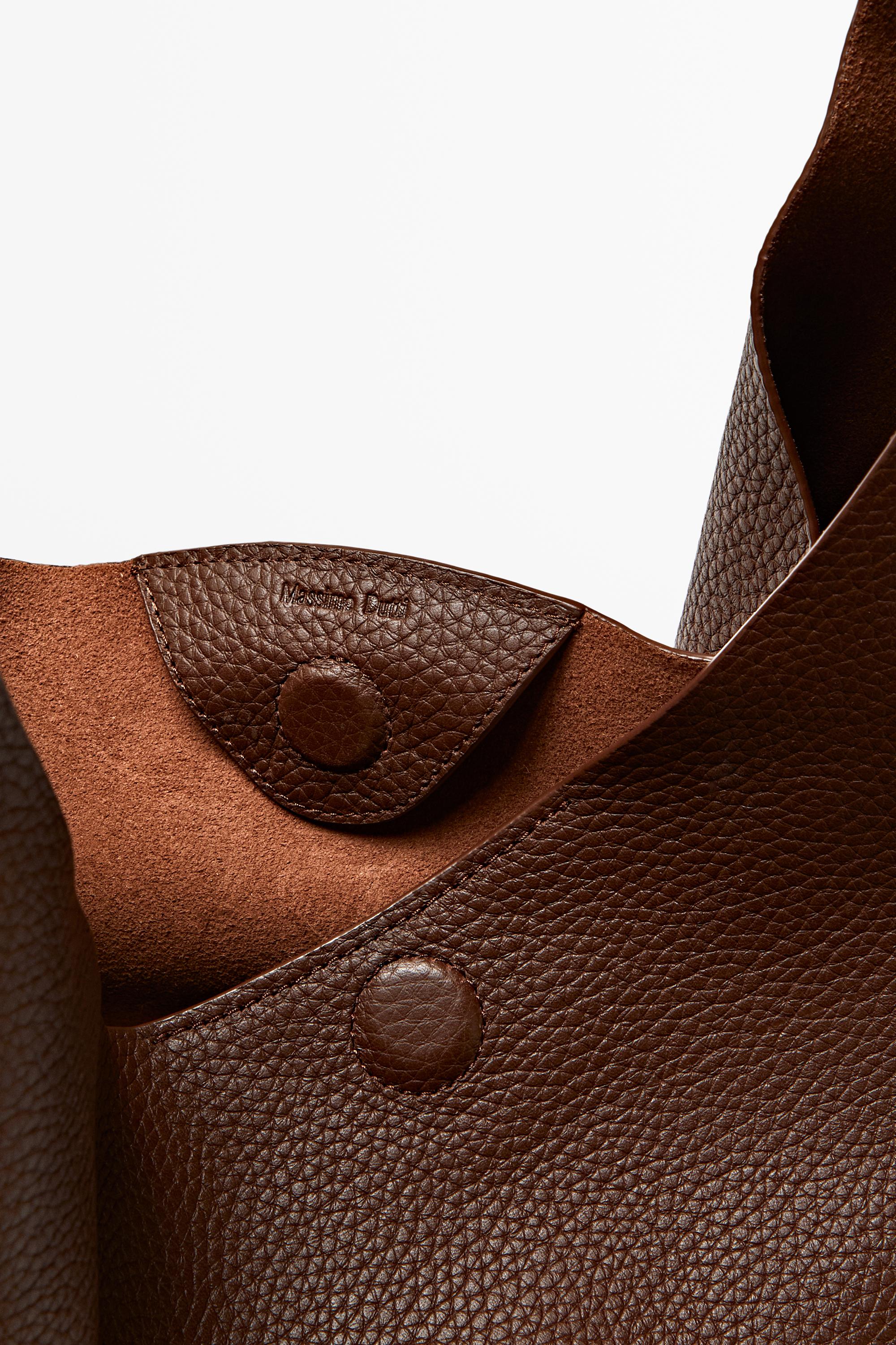 Medium nappa leather shoulder bag — BURGUNDY