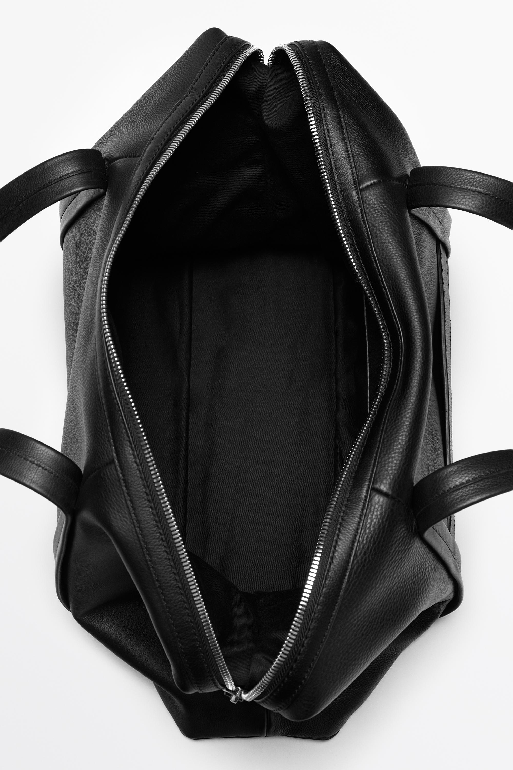 Nappa leather carry-on bag — BLACK