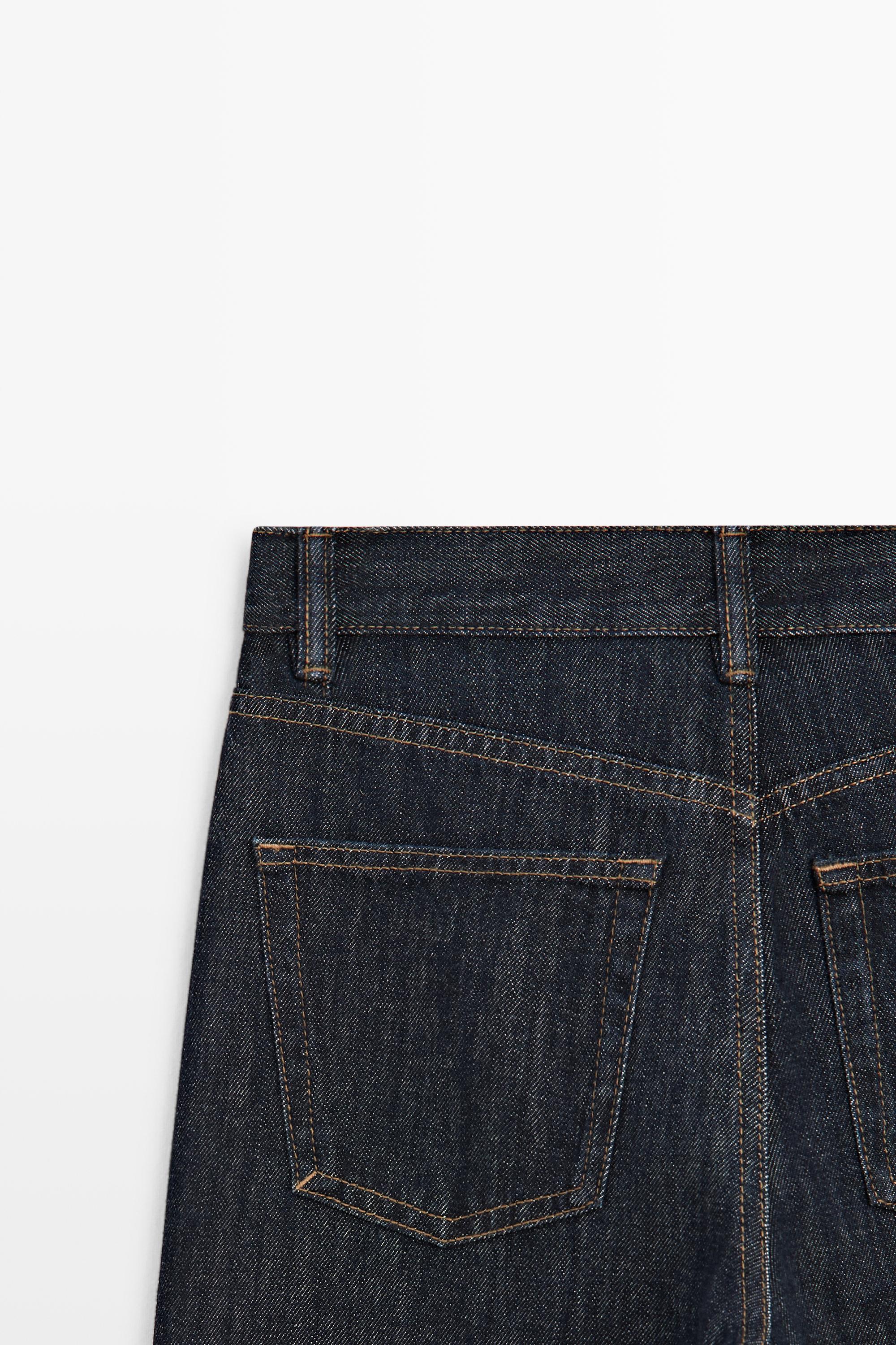 High-waist straight-leg jeans — DARK BLUE