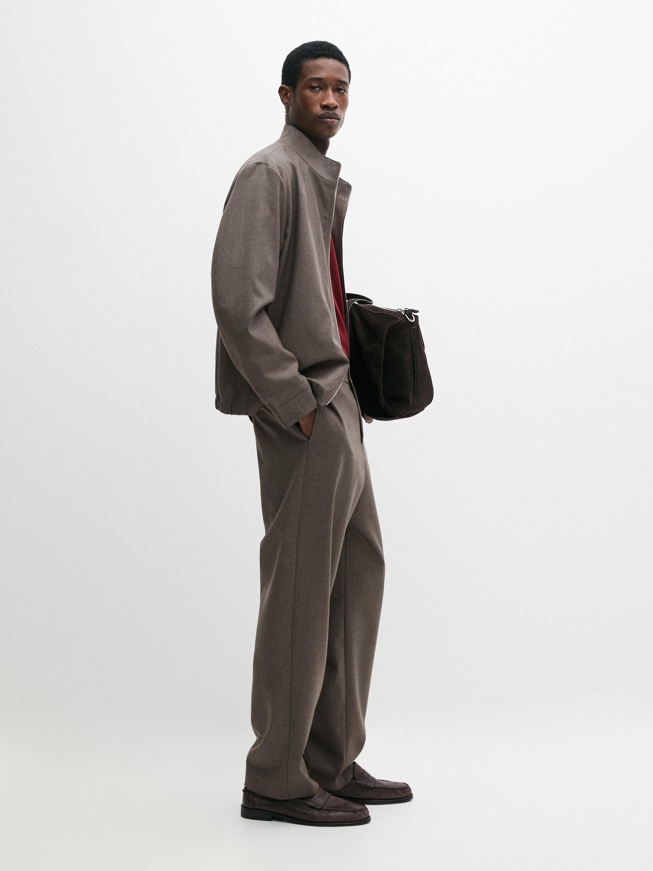 Cool wool blend trousers — MEDIUM ECRU