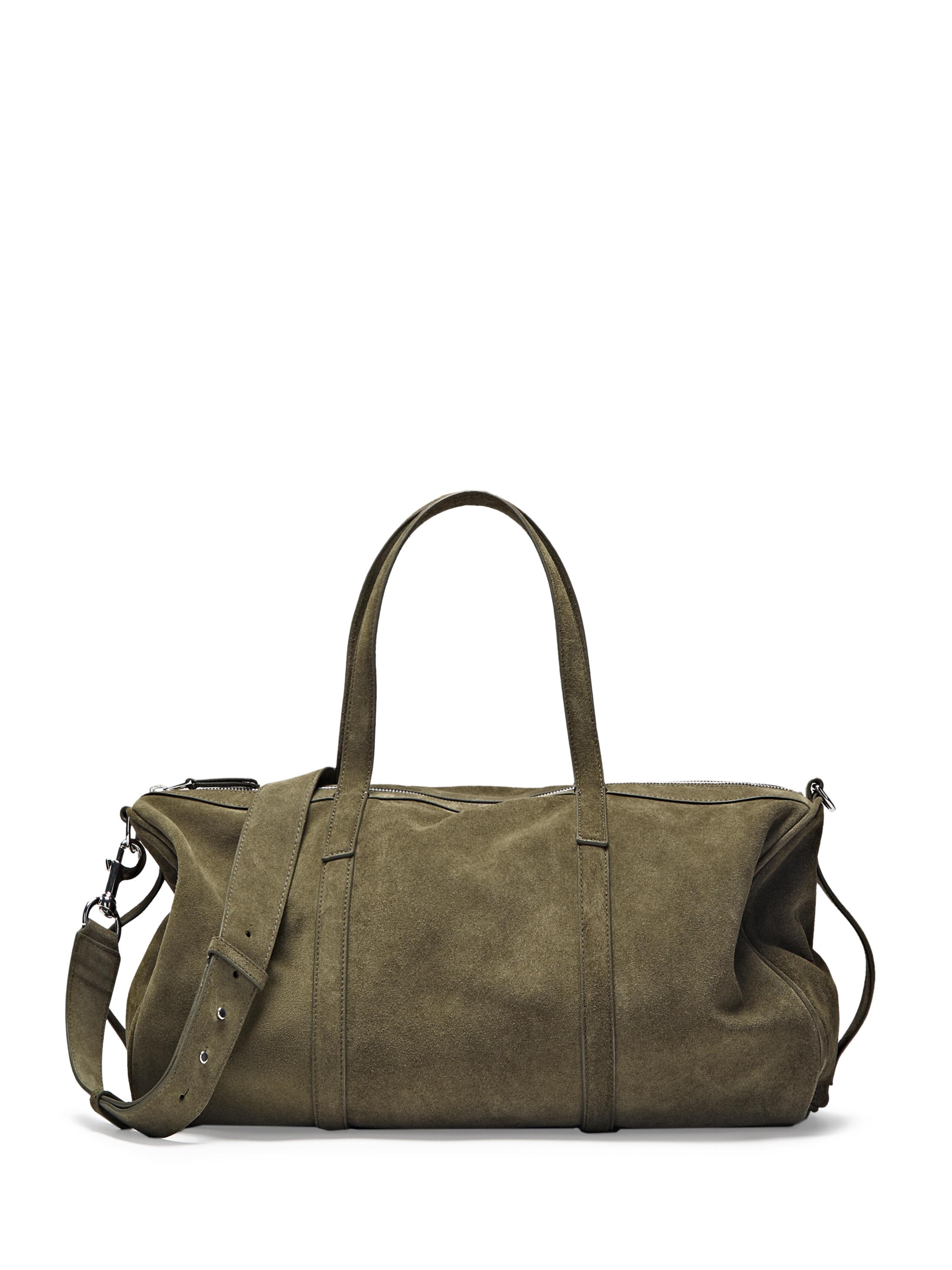 Suede leather travel bag — KHAKI (alternate view)