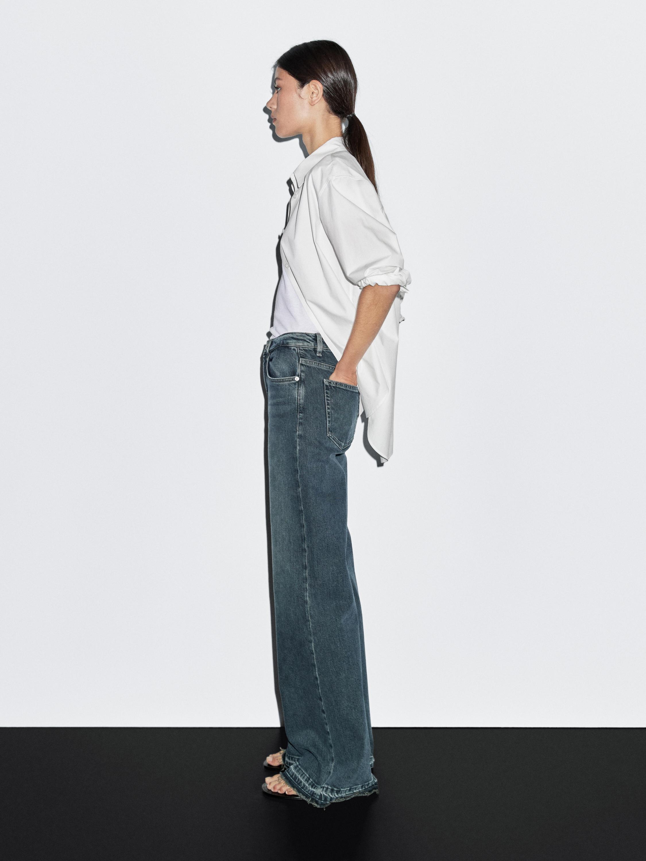 Mid-rise bell bottom jeans