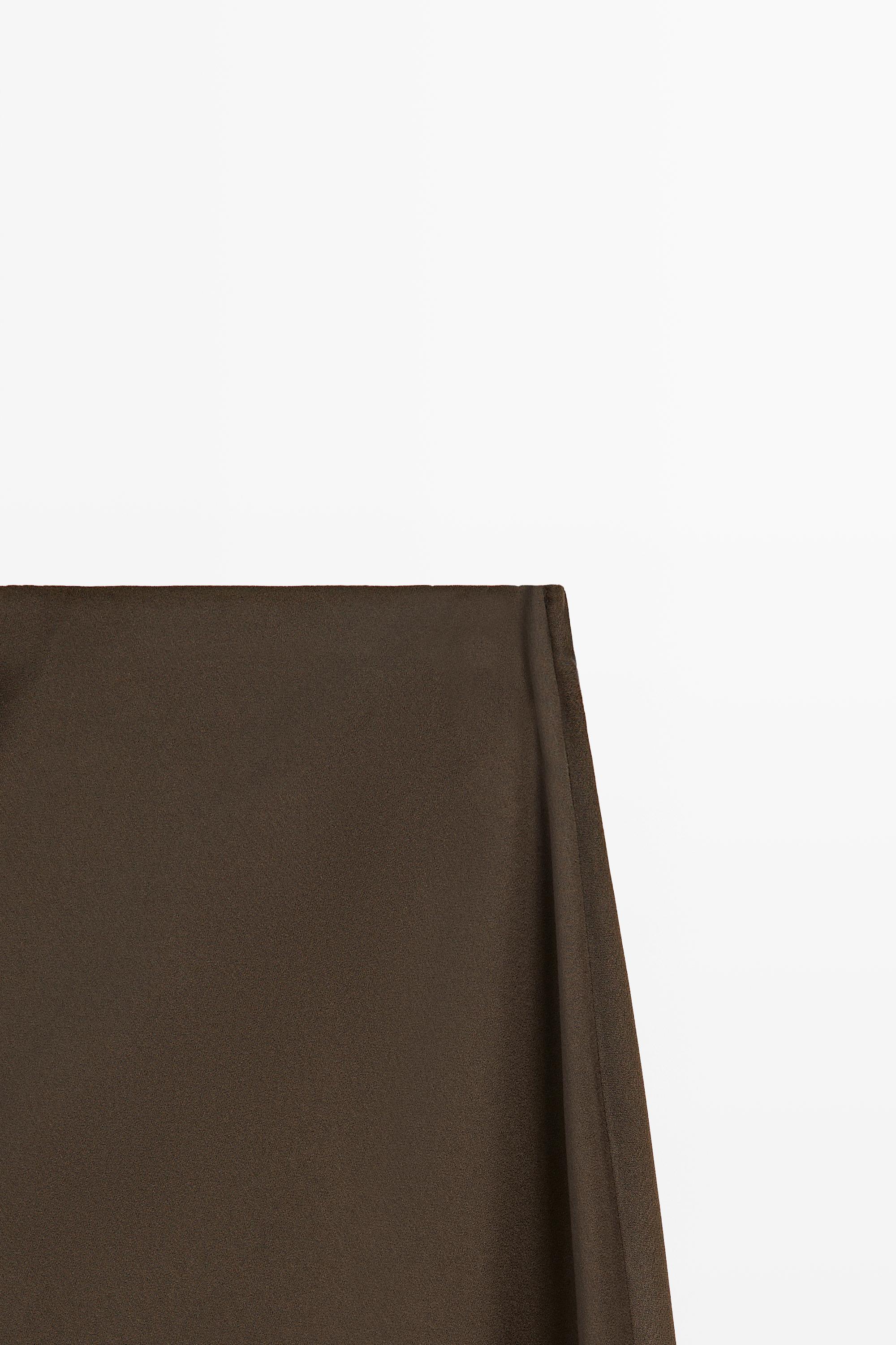 Flowing satin skirt — BROWN