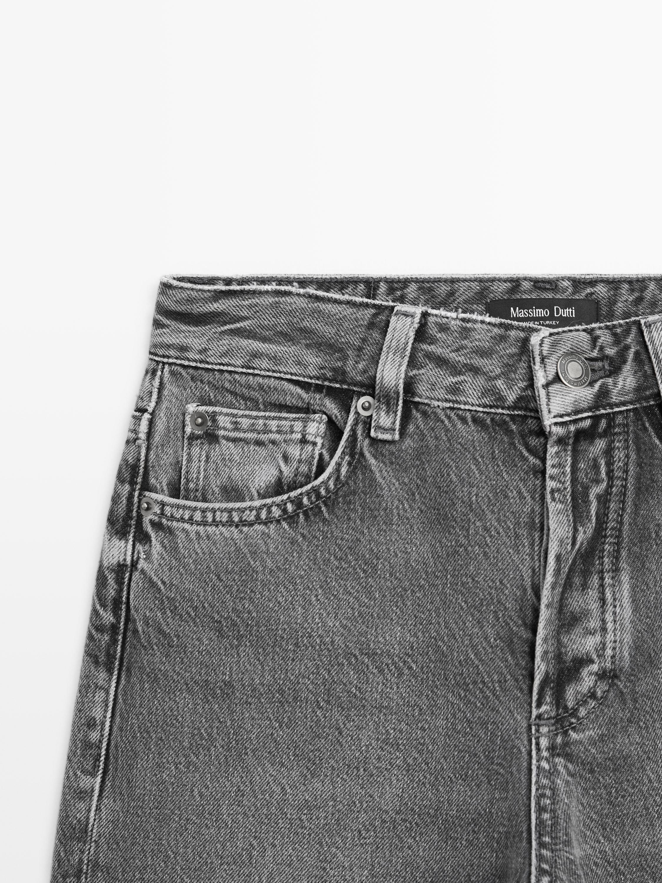Mid-rise wide-leg jeans — CHARCOAL