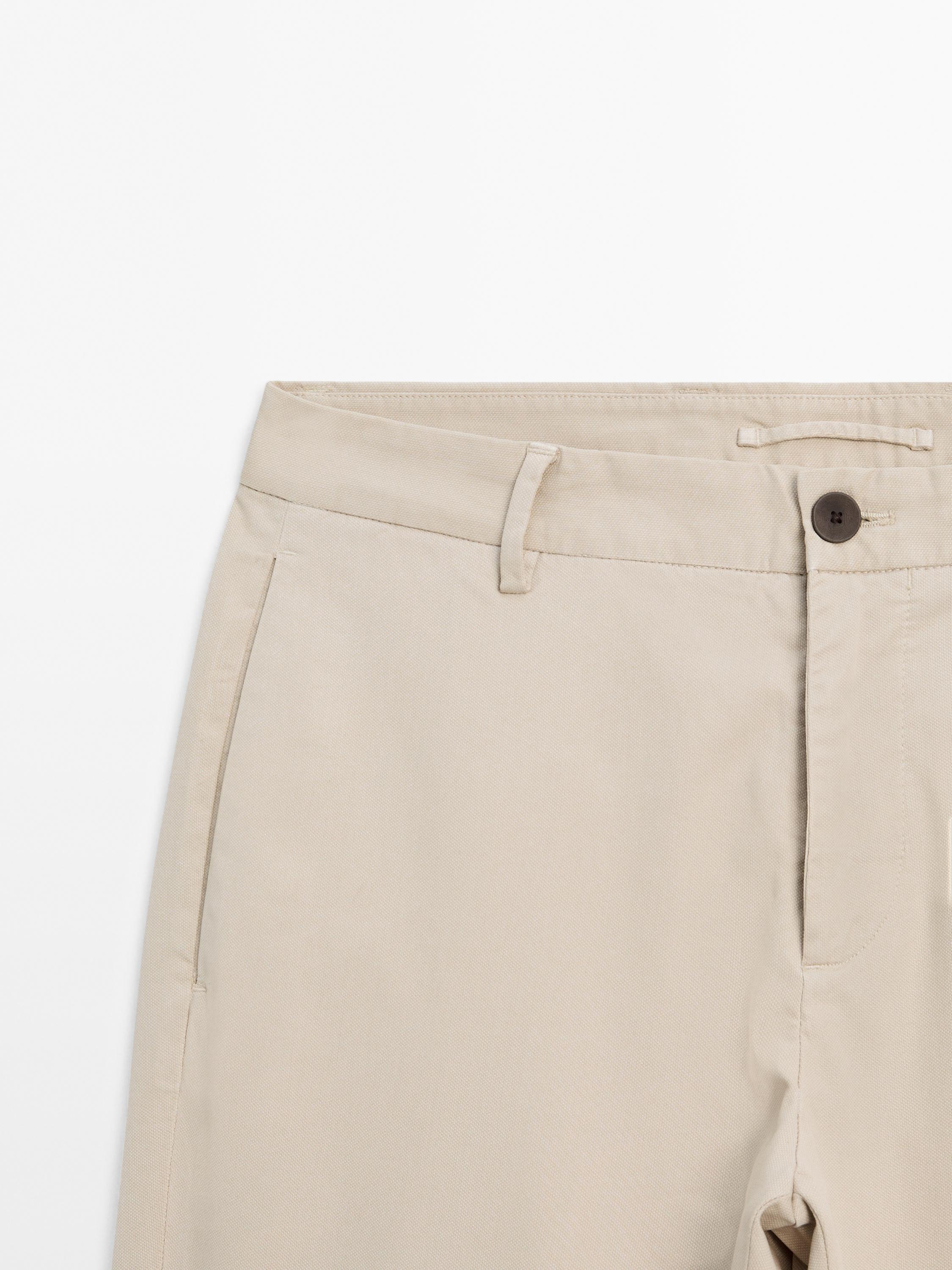Slim fit textured trousers