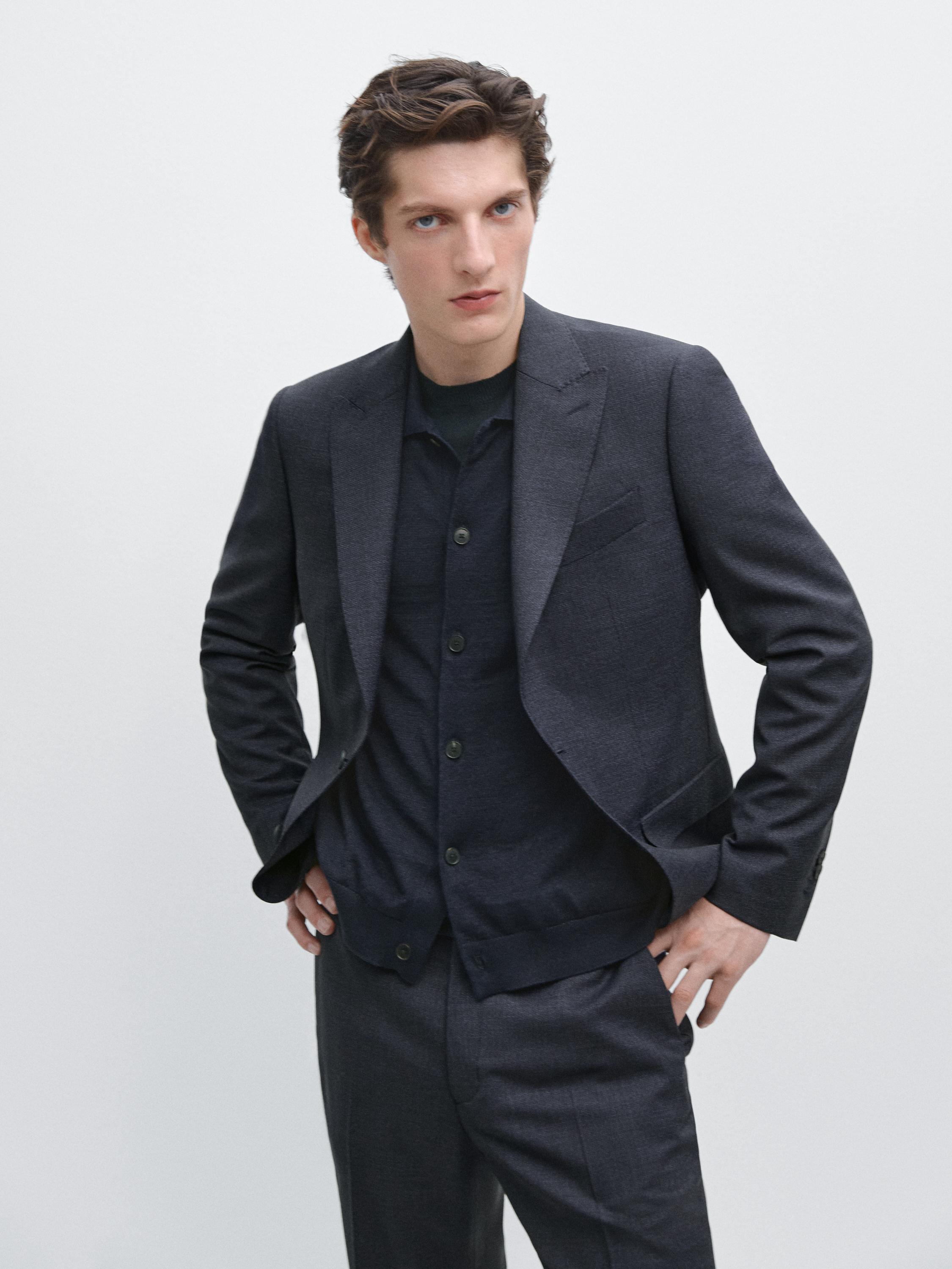 100% cool wool suit blazer — INDIGO