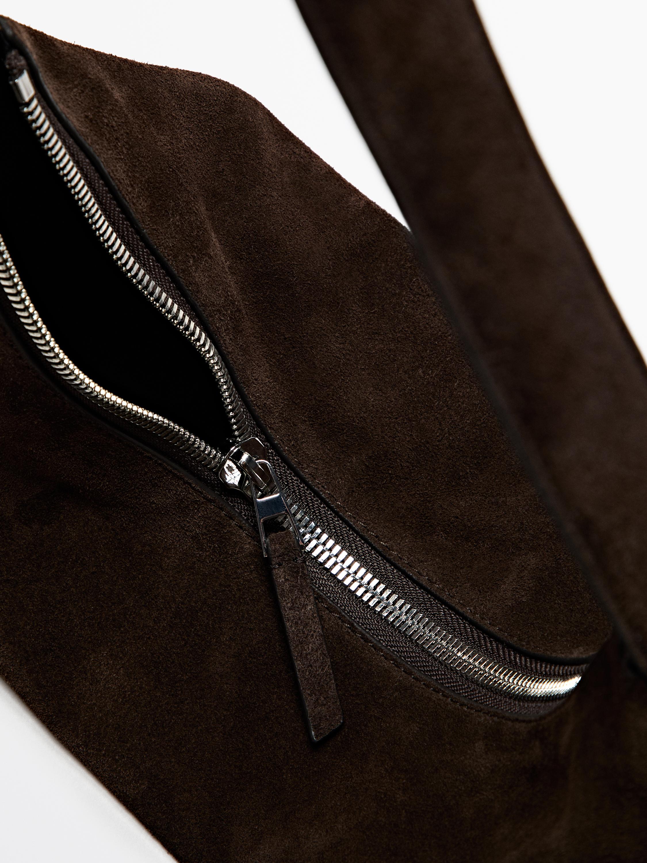 Medium-sized split suede bag