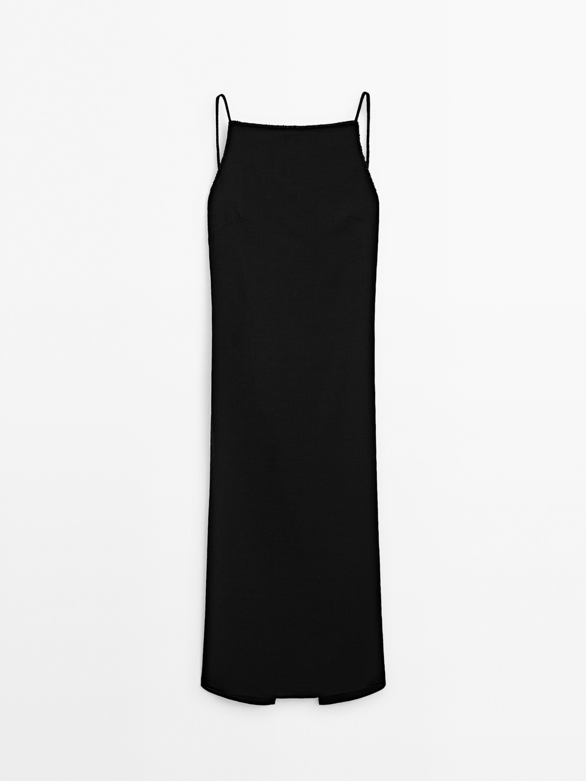Vestito lungo con dettaglio di strass