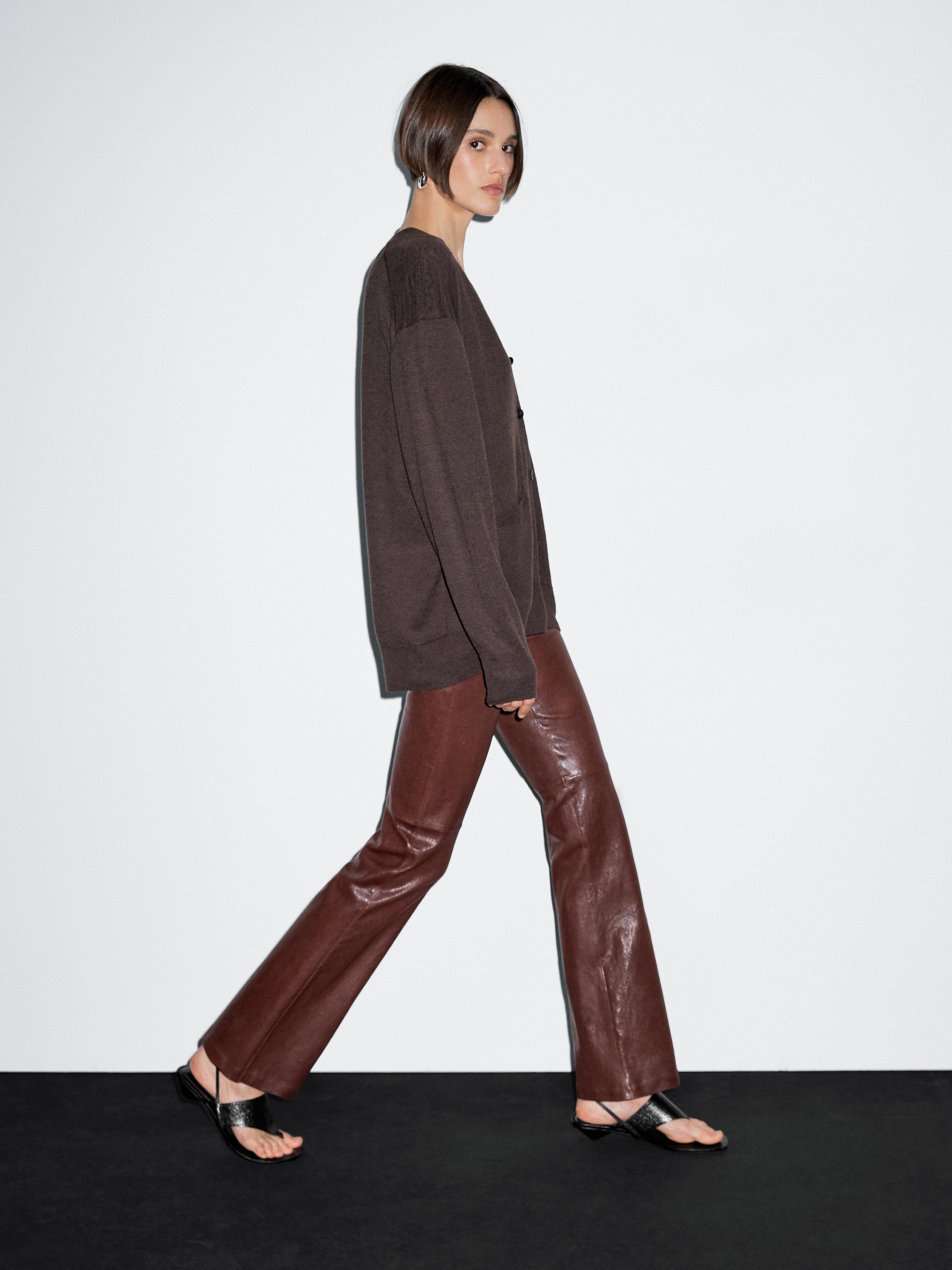 Prodloužený kardigan ze lněné směsi