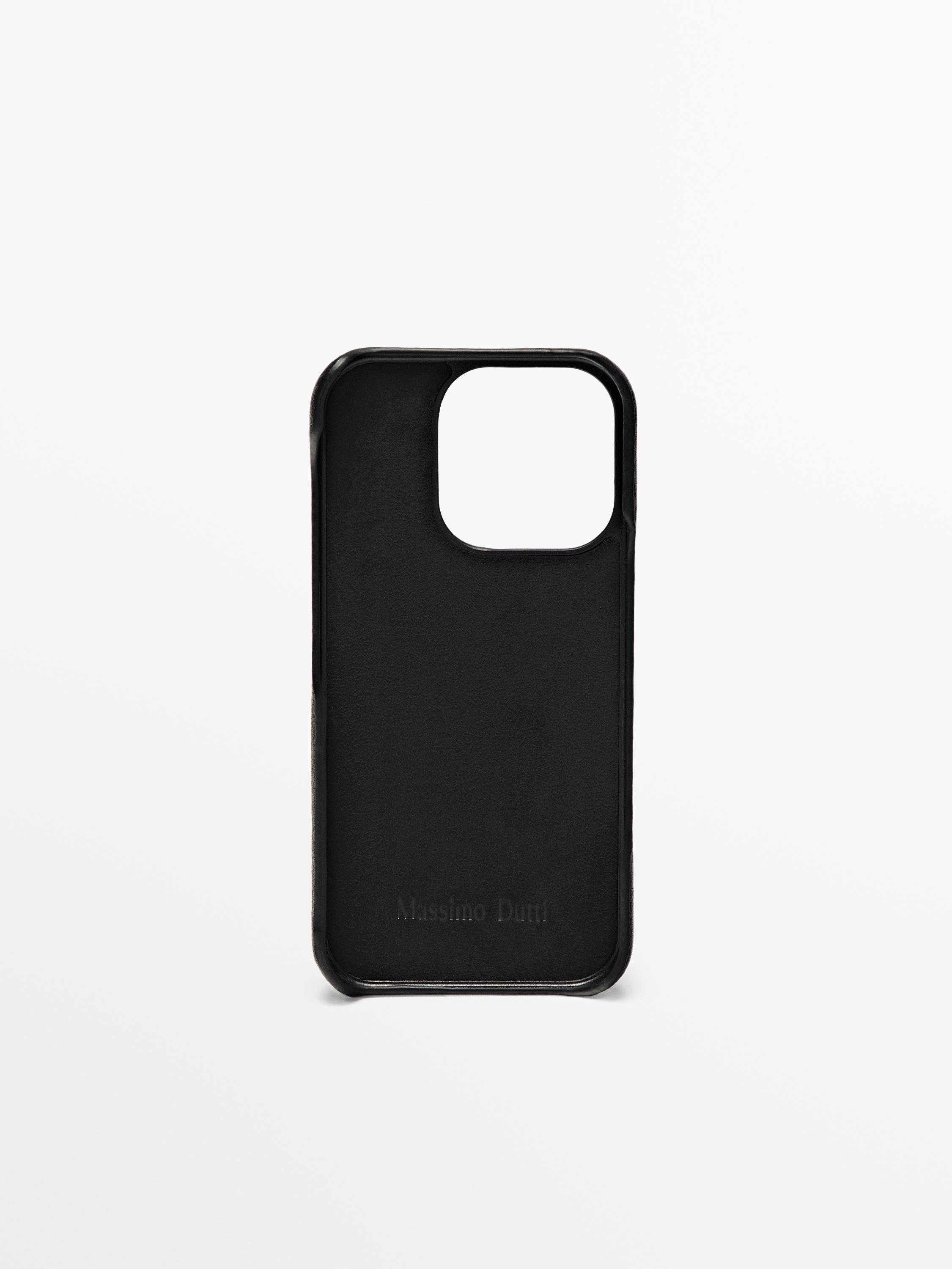 Nappa leather iPhone 16 Pro case — BLACK