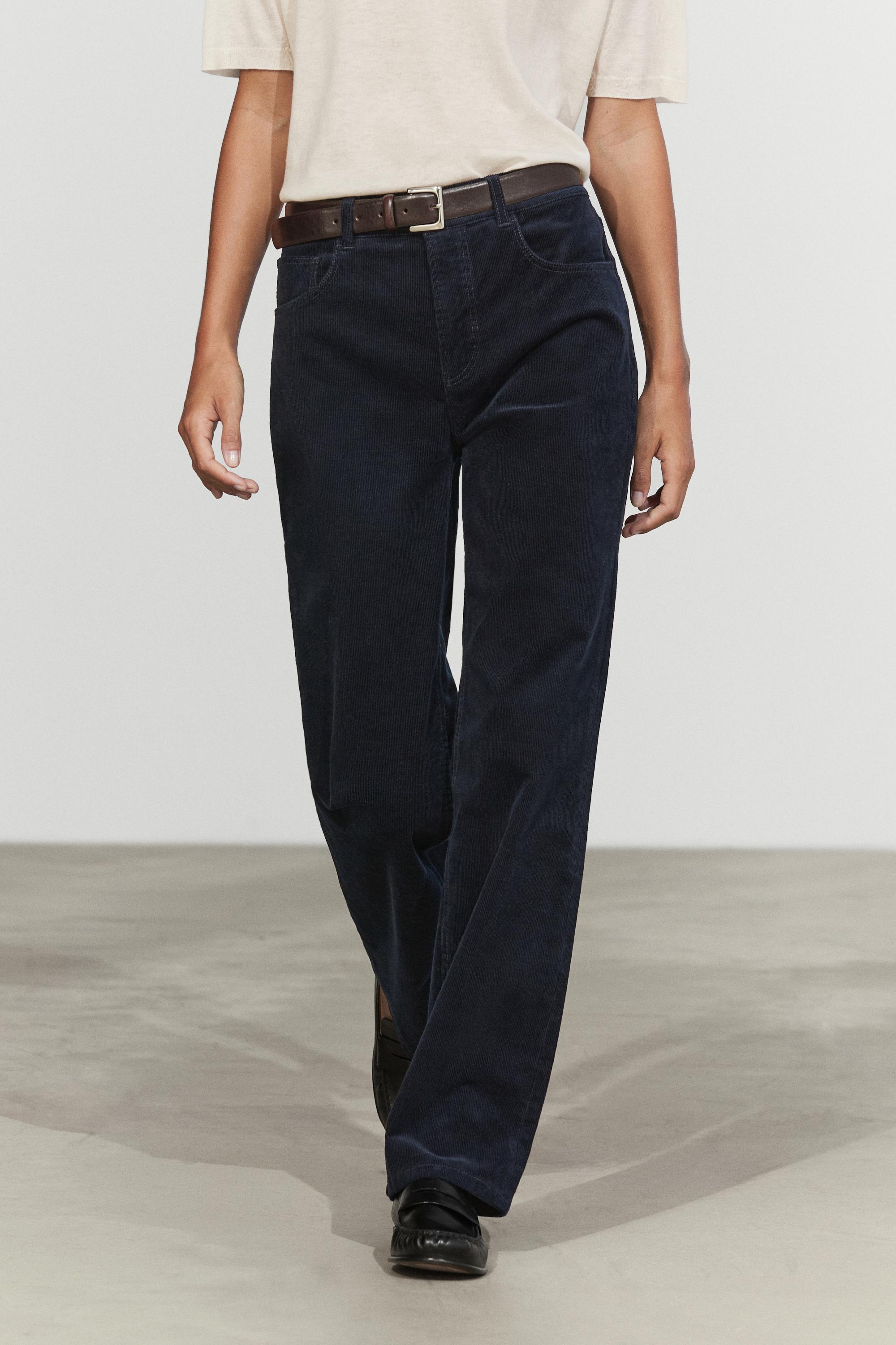 Pantalón slim straight mid waist de micropana