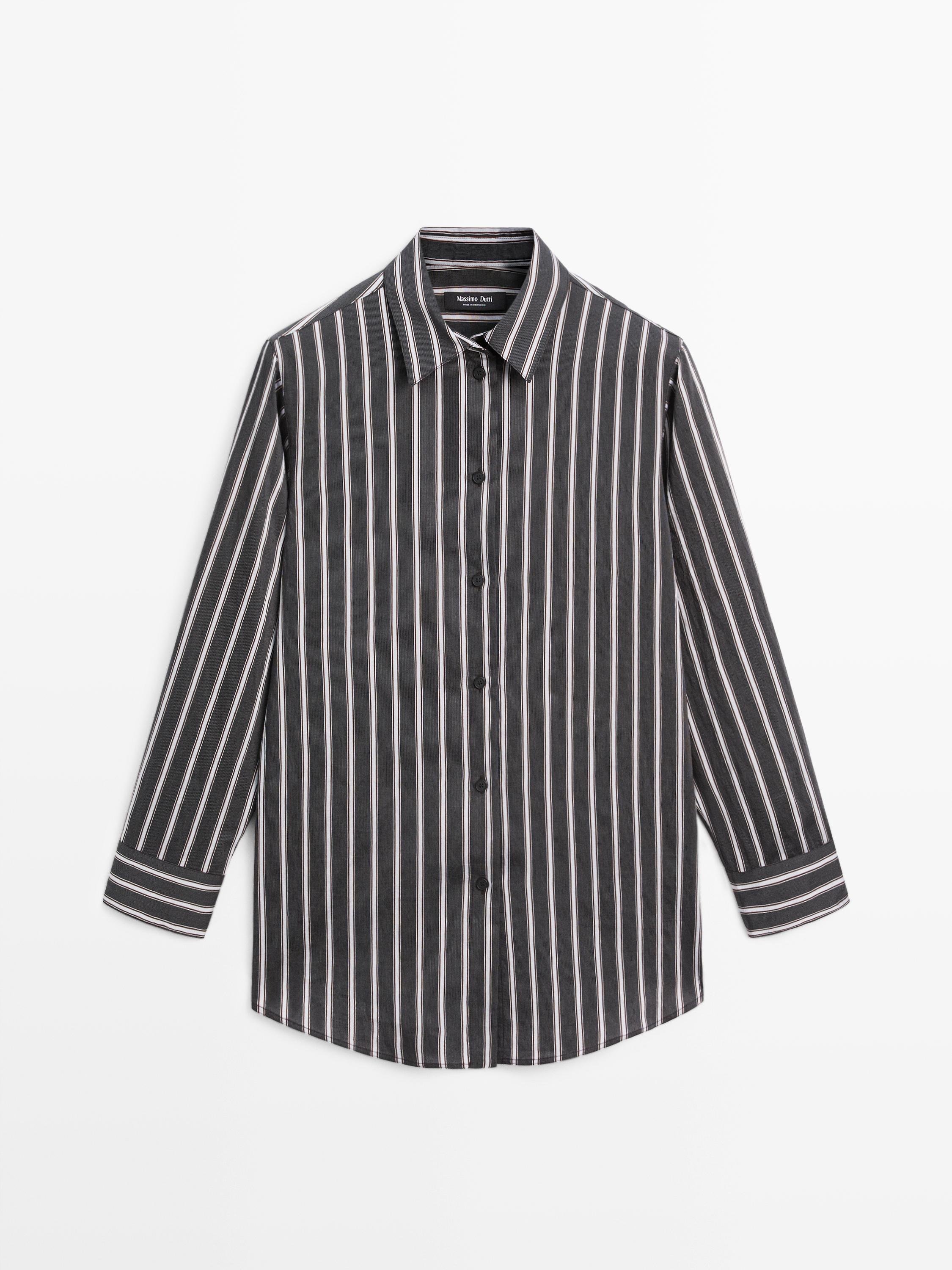 Striped loose-fitting shirt