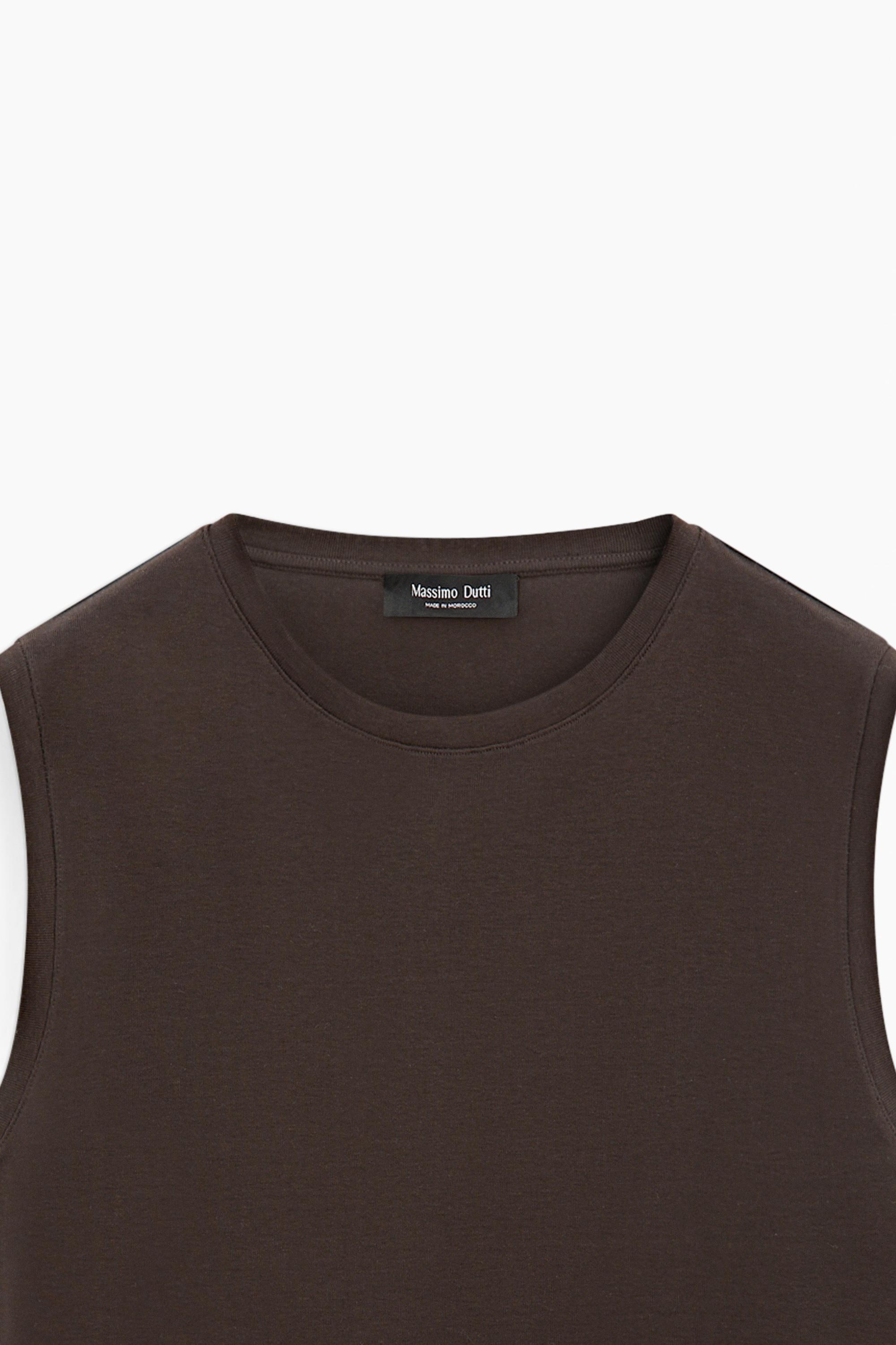 100% cotton sleeveless top — BROWN