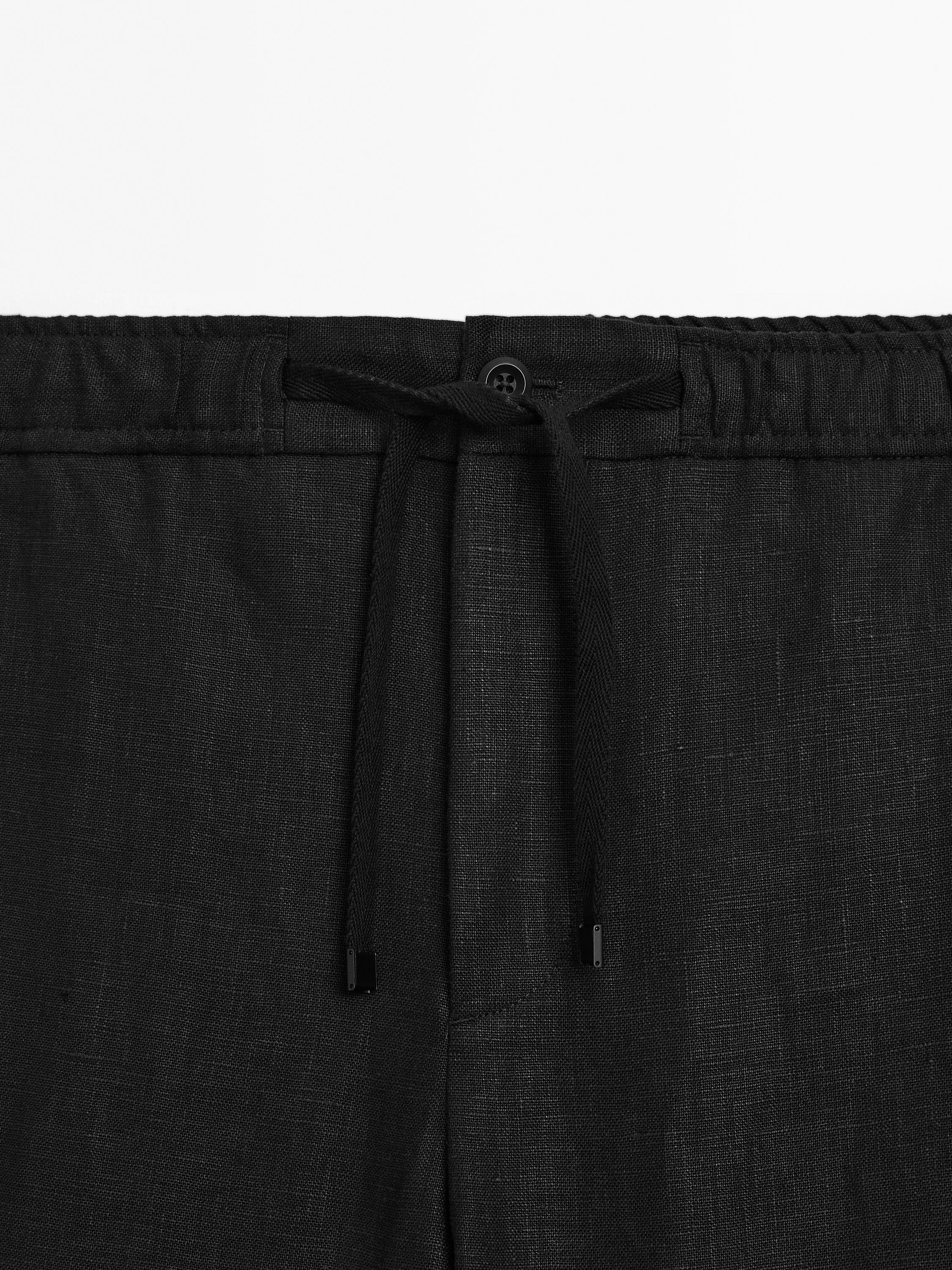 100% linen jogger fit trousers