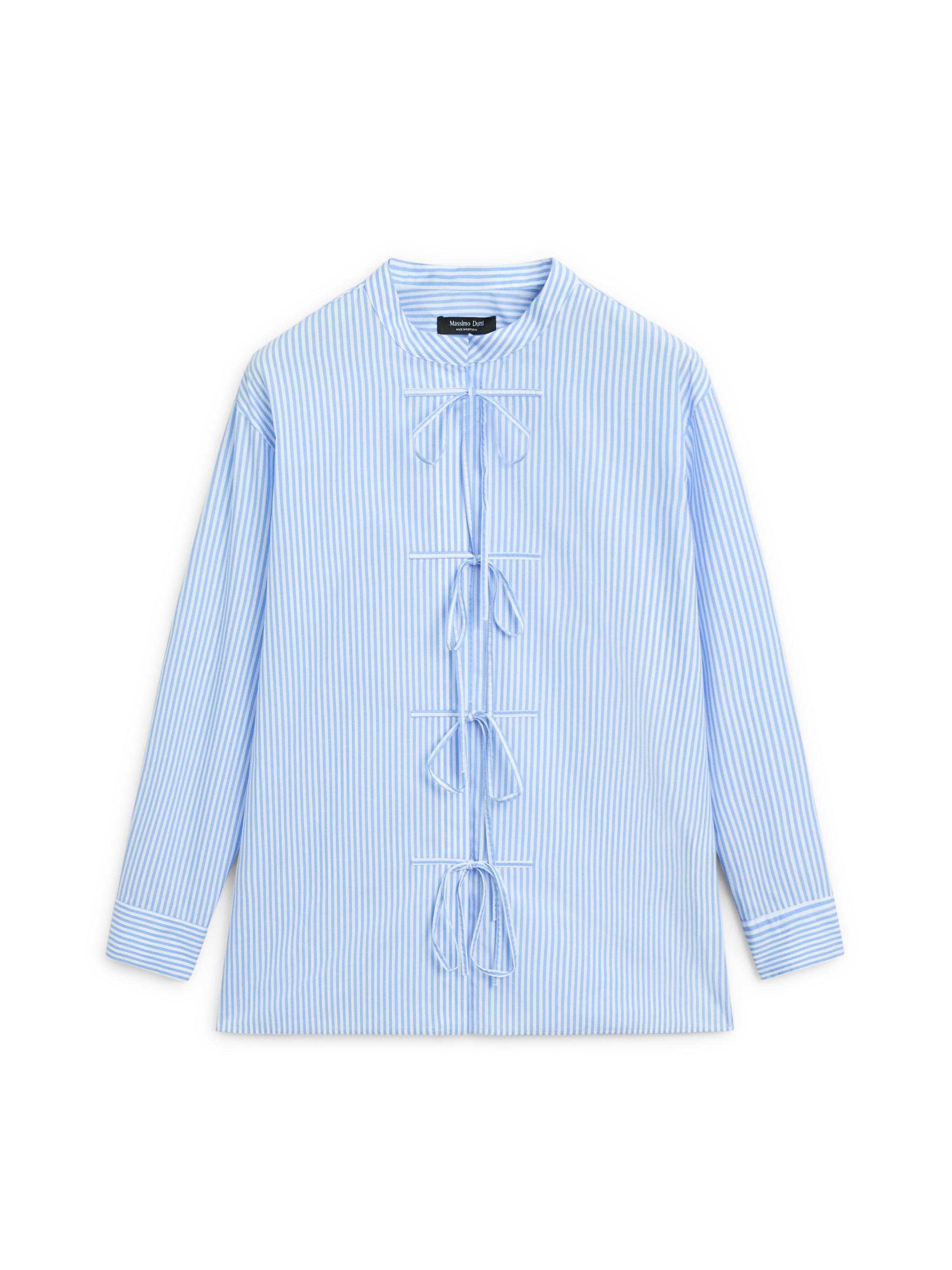 100% cotton striped shirt — SKY BLUE