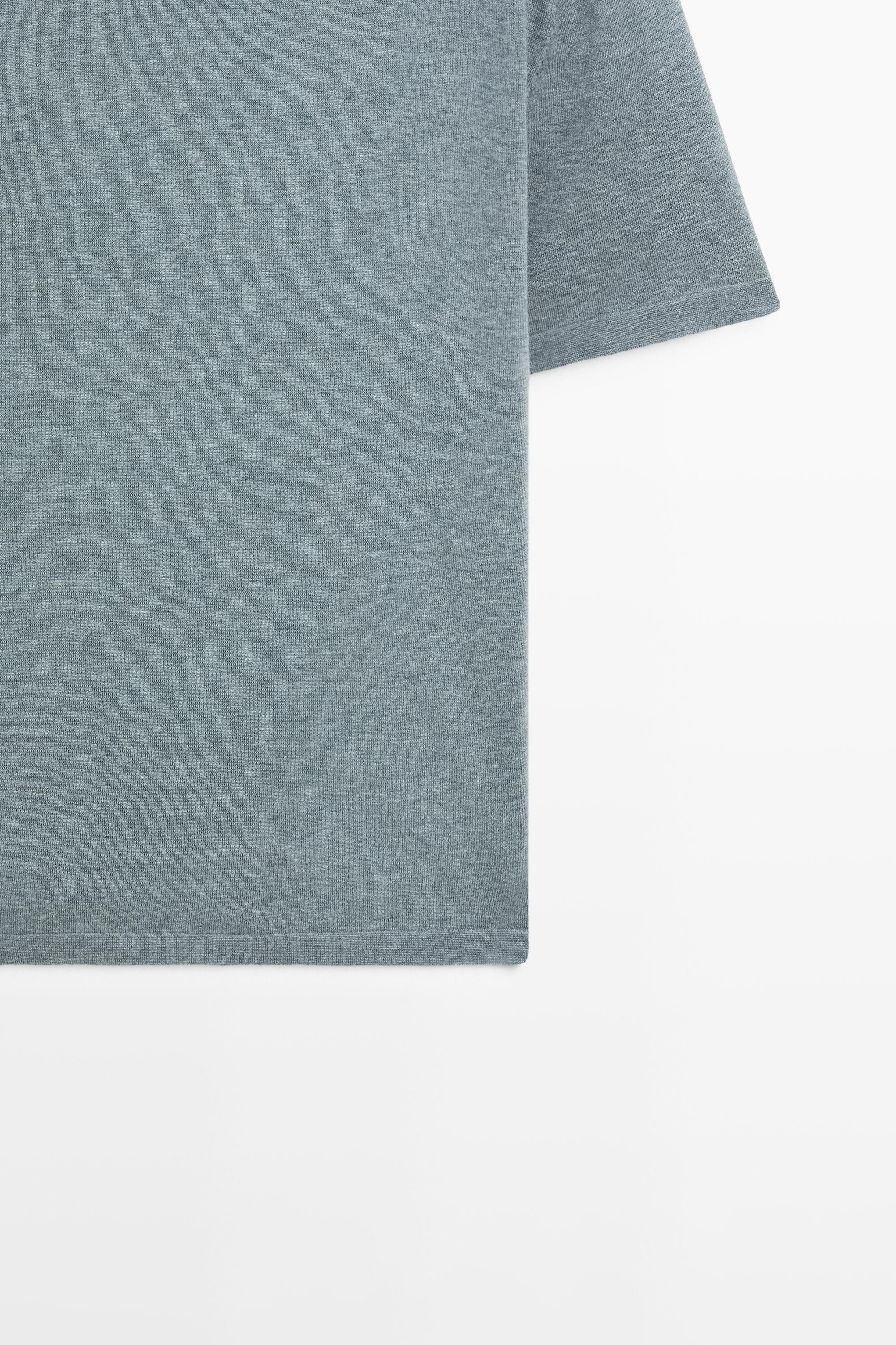 100% cotton short sleeve knit sweater — Blue