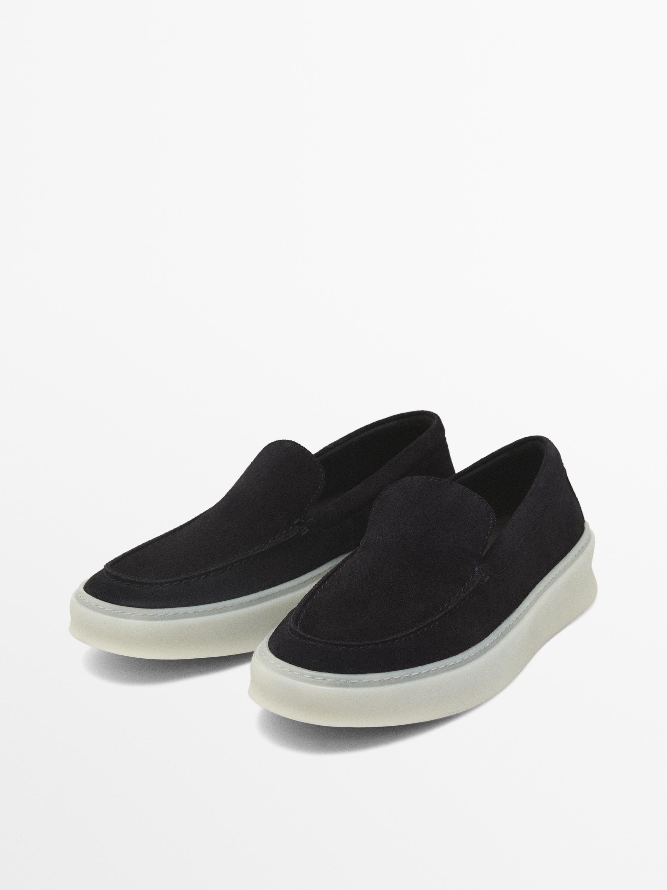 Split leather loafers
