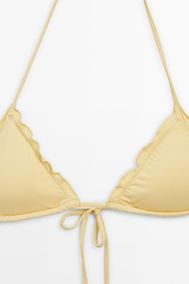 Ruffled triangle bikini top — Vanilla 7