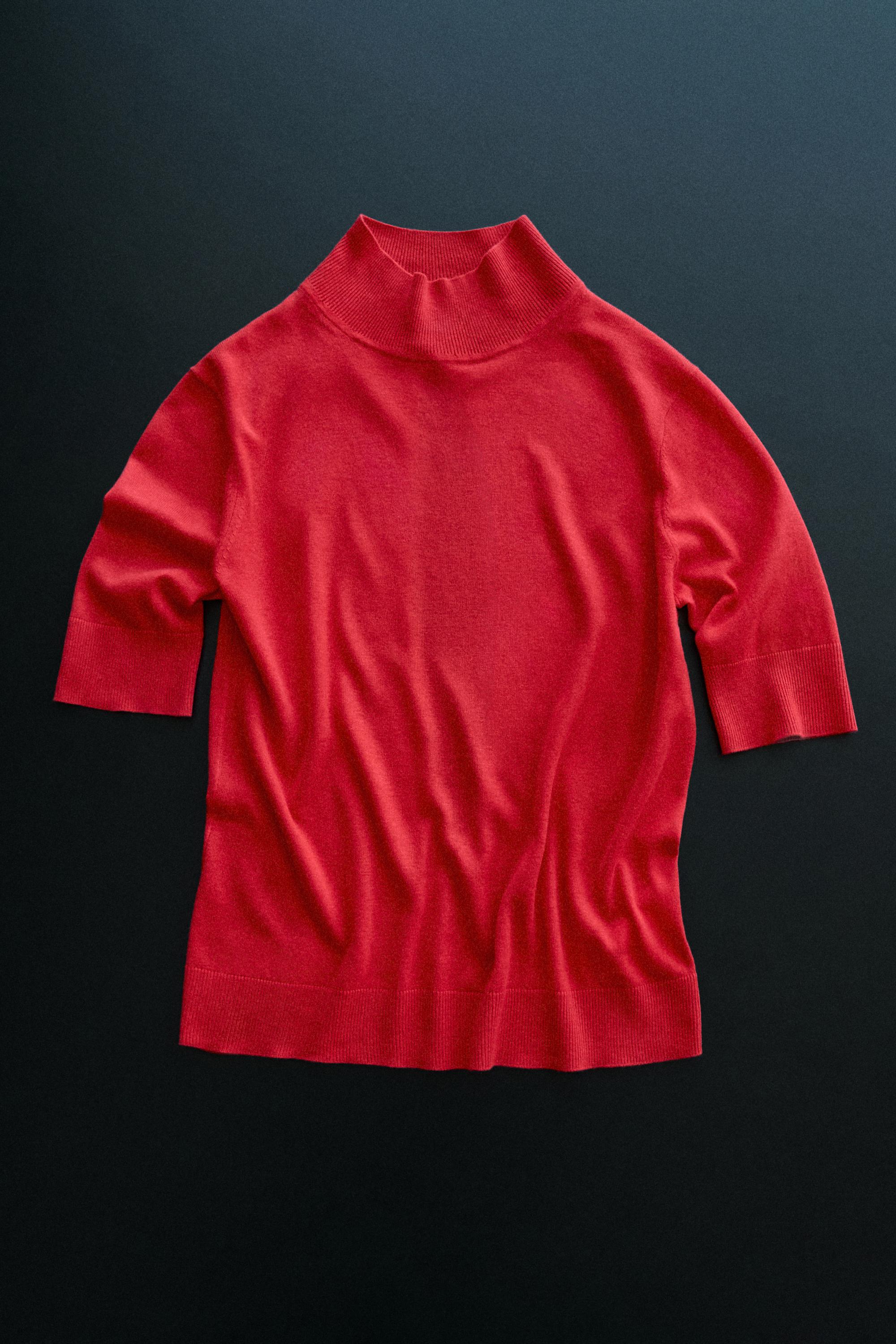 Silk blend knit sweater with back detail - STUDIO — ORANGE