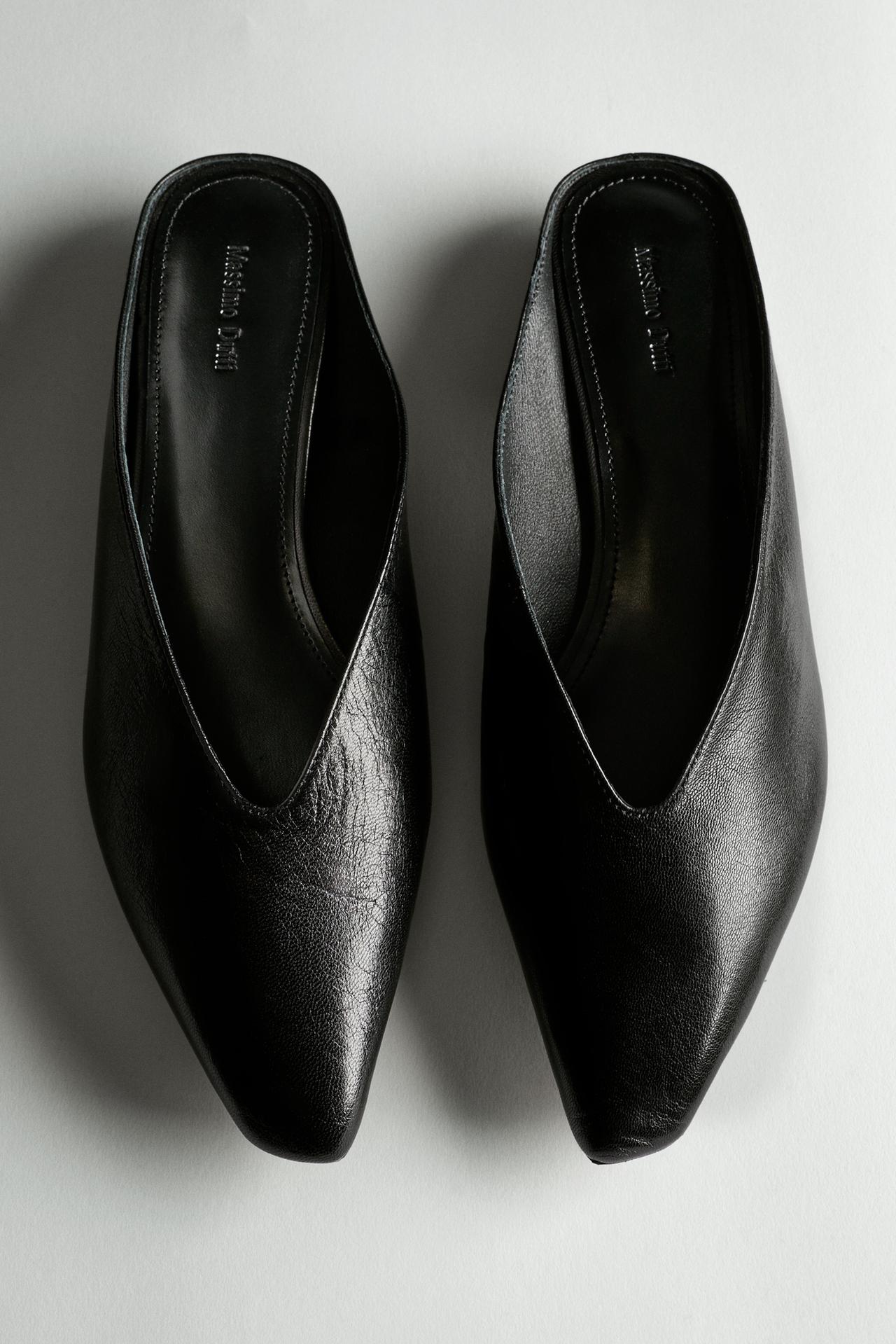 Soft leather mules — BLACK