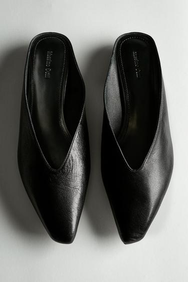 Soft leather mules — BLACK 1
