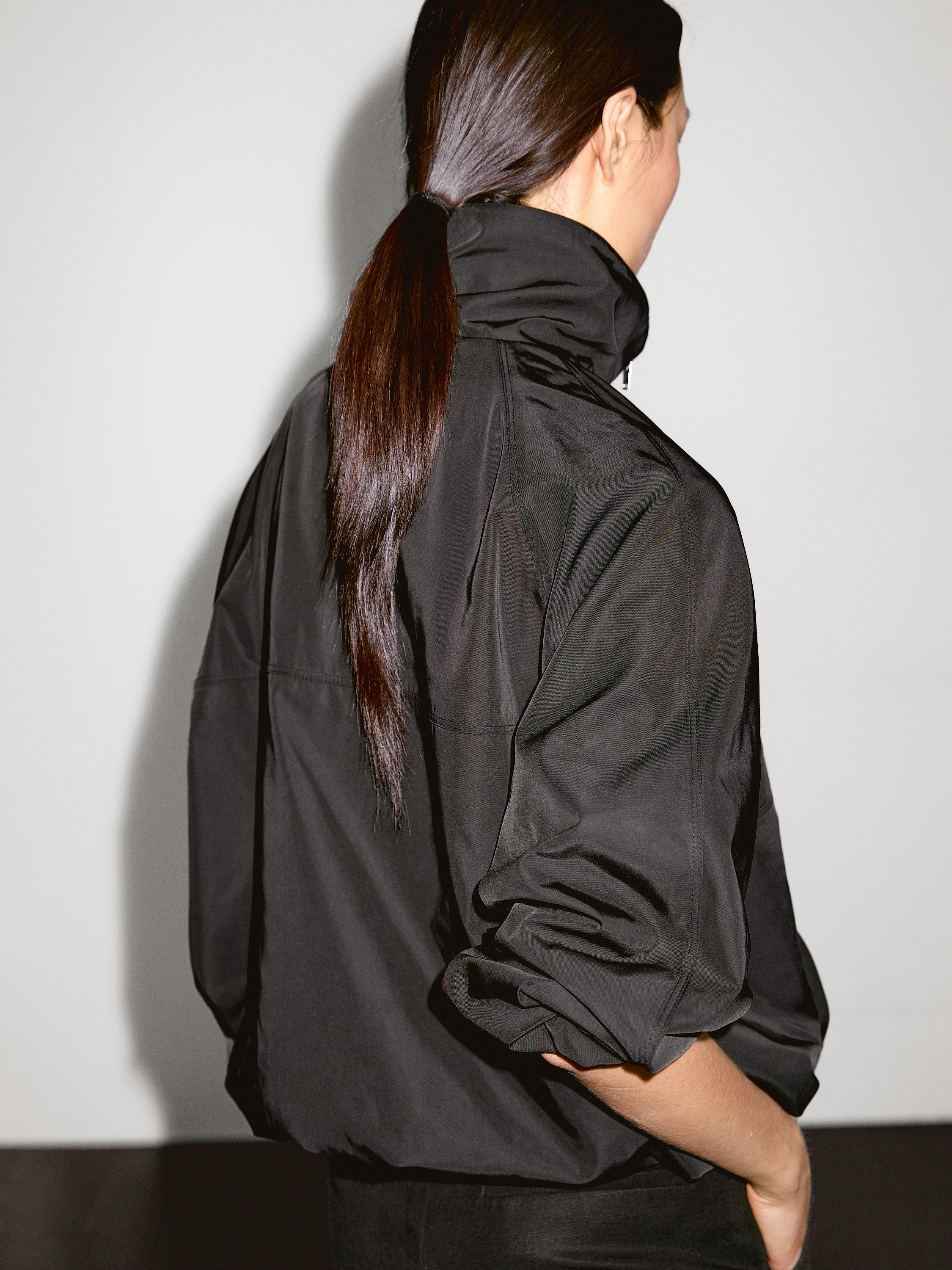 Technical fabric sweatshirt with zip detail