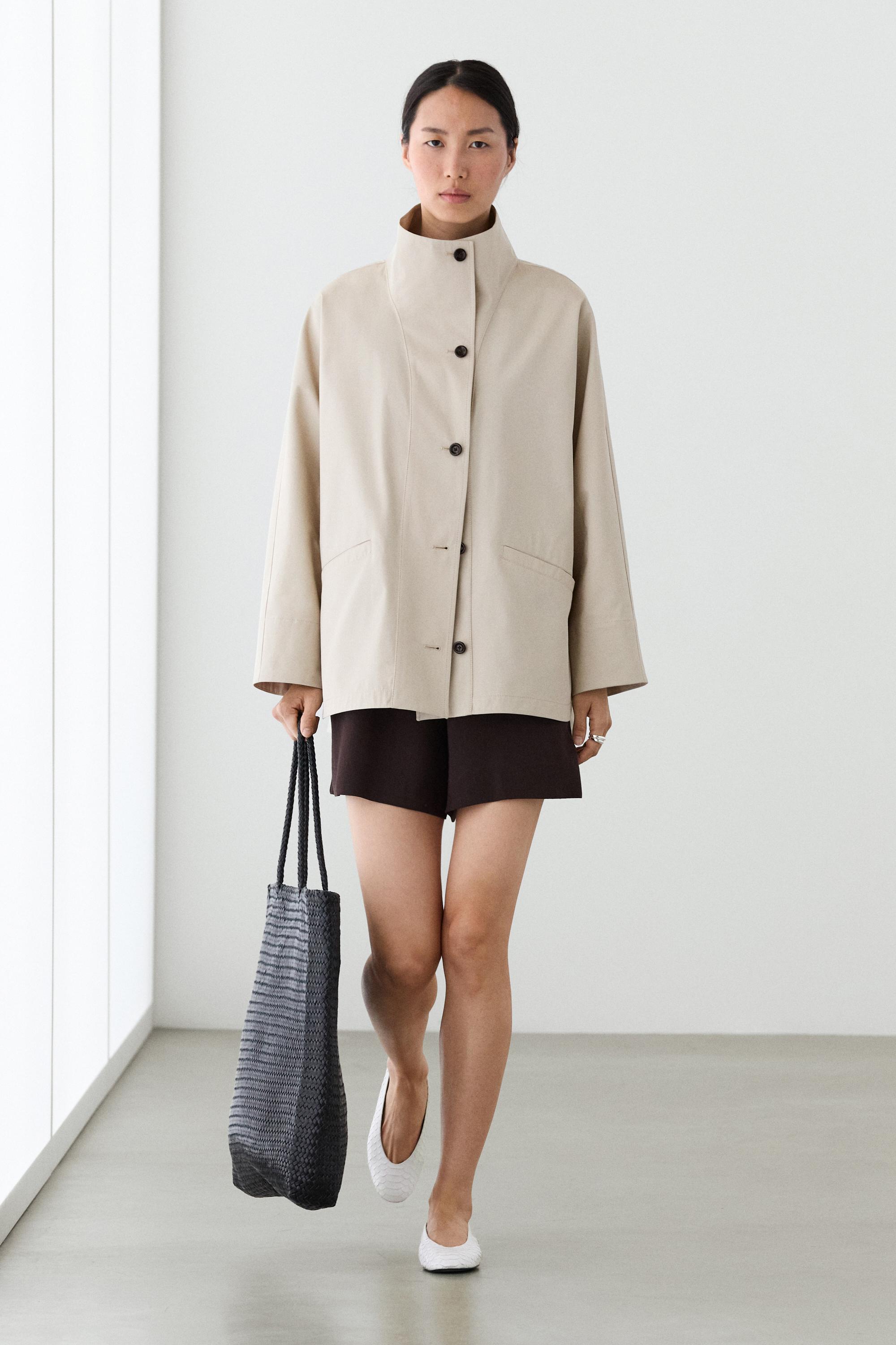 Jacket with high collar detail