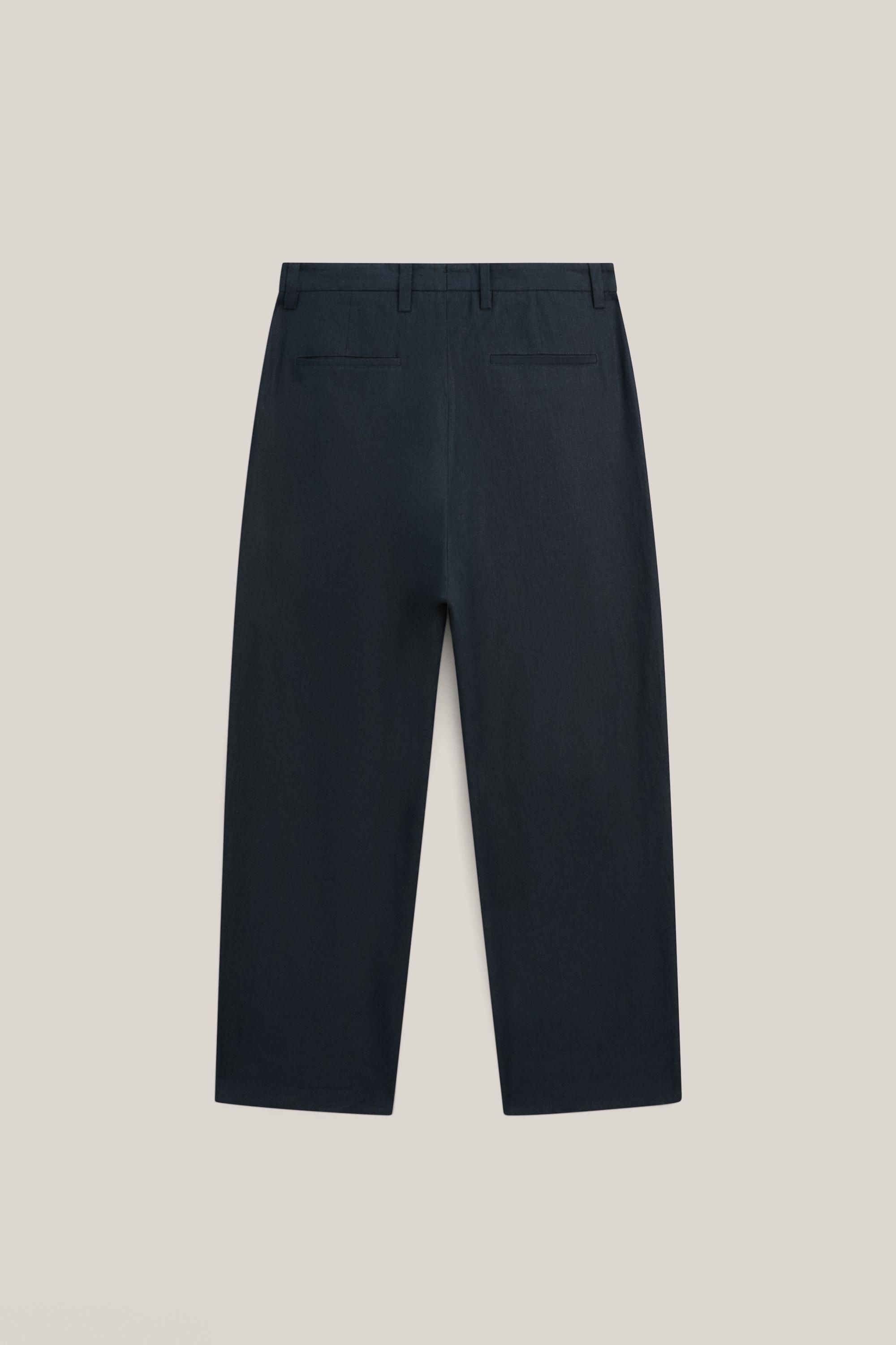 Total look darted linen trousers - LIMITED EDITION — NAVY BLUE
