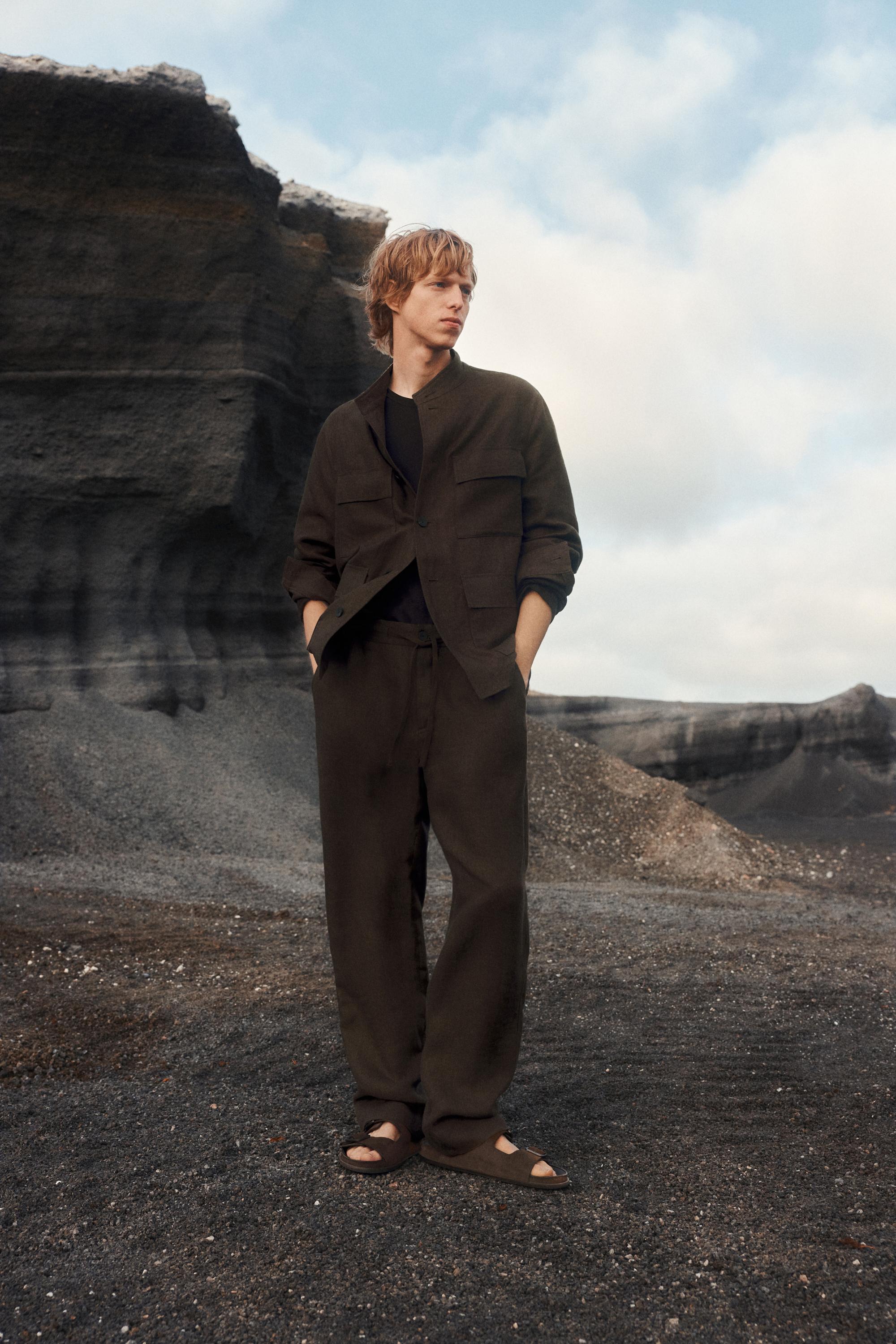 Total look faded linen overshirt — OCHRE