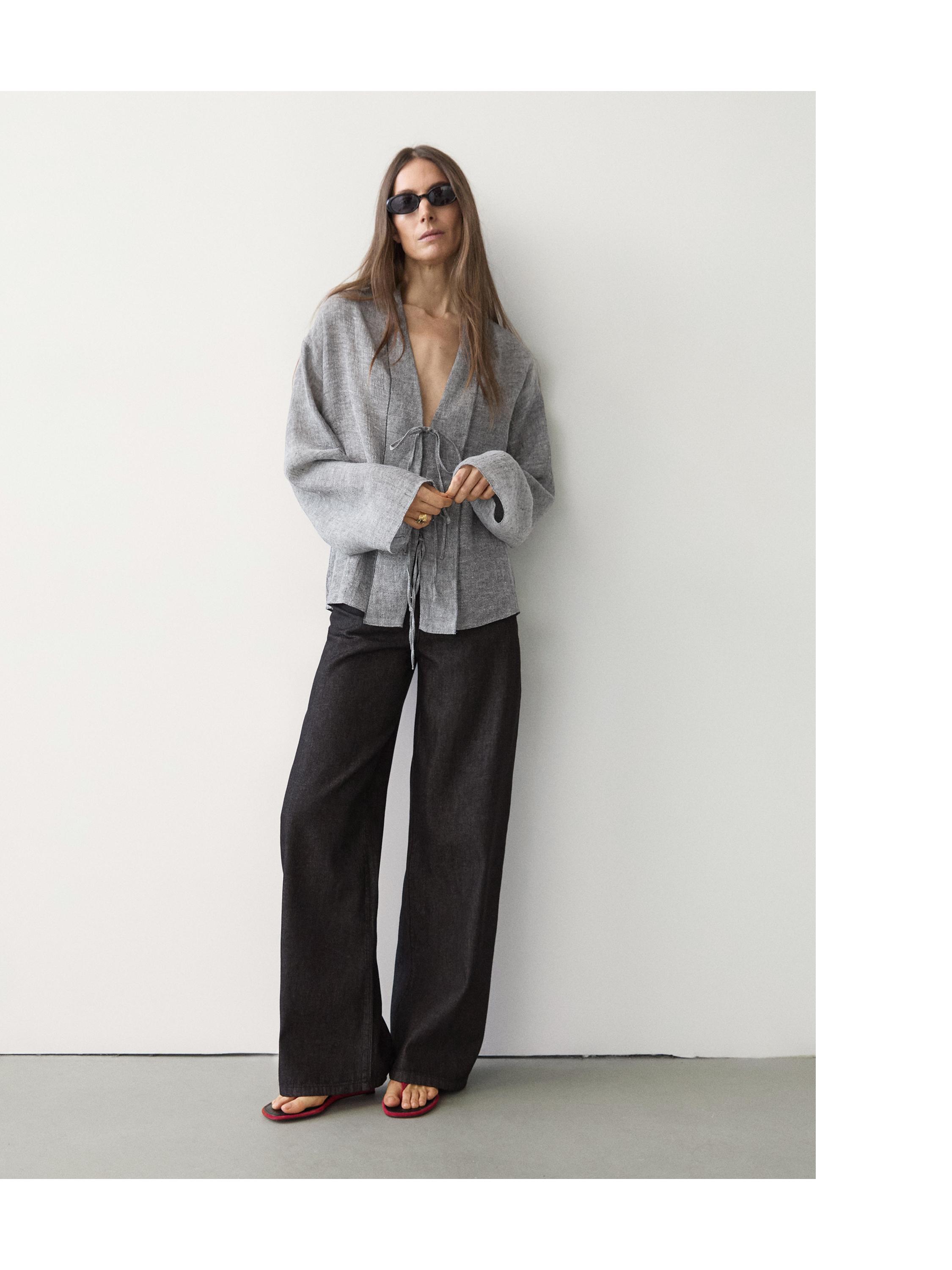 Mid-rise wide-leg jeans — DARK BLUE