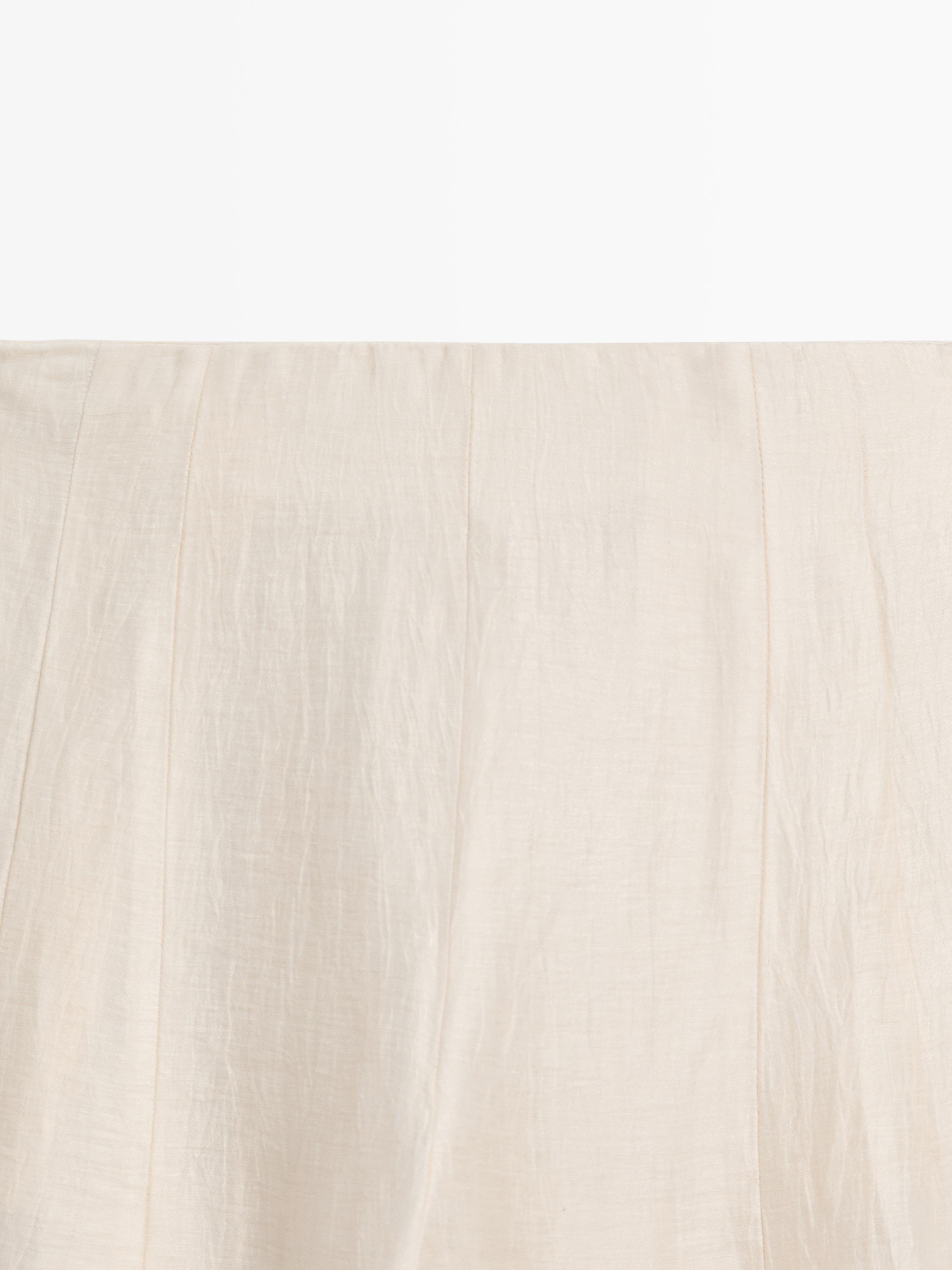 Linen blend sarouel trousers — BEIGE