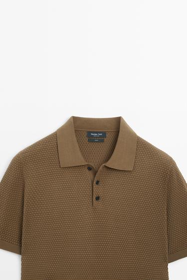 100% Cotton Short Sleeve Knit Polo — OCHRE 9