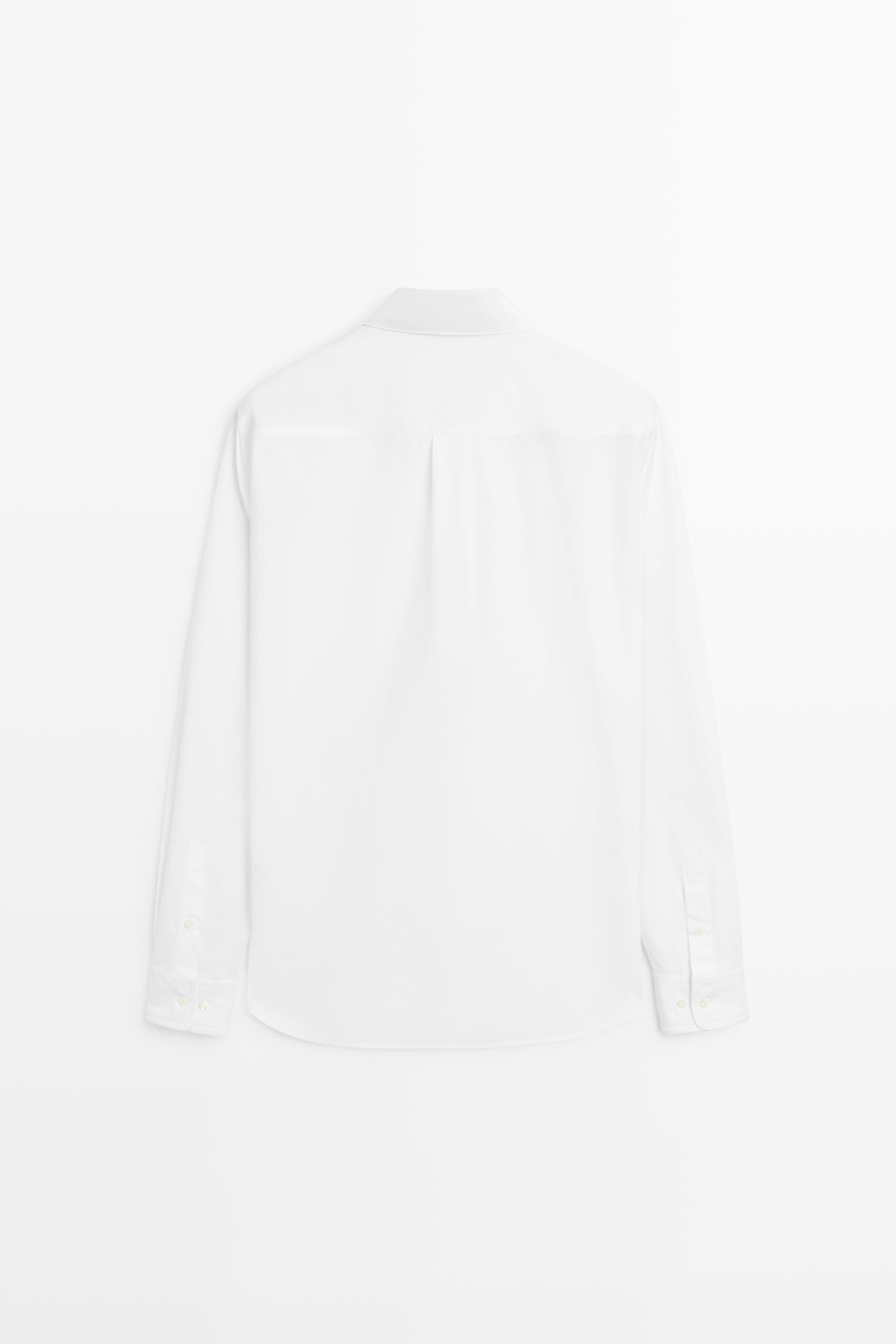 100% cotton relaxed fit shirt — WHITE