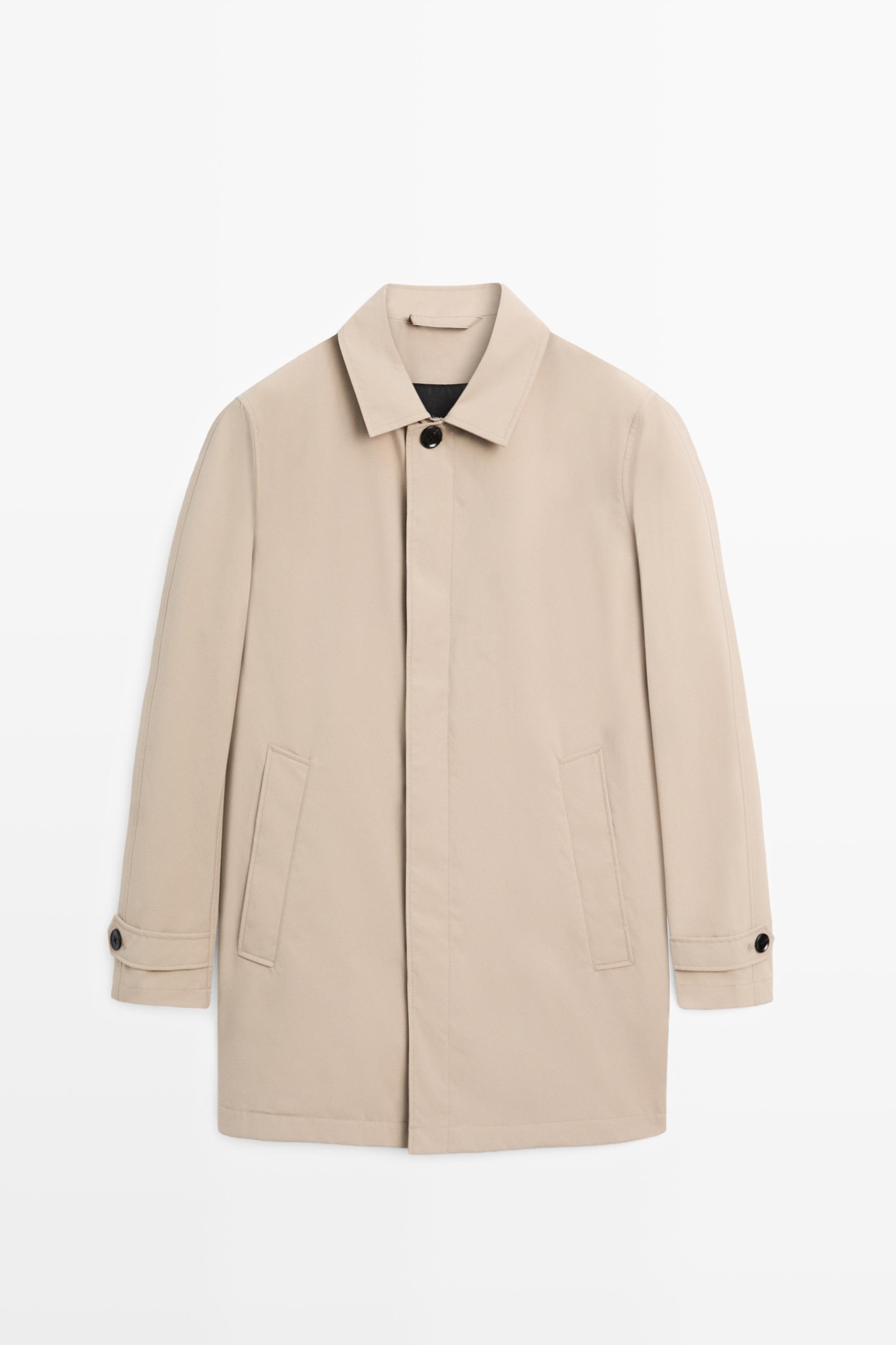 Lightweight long trench coat — PALE SAND