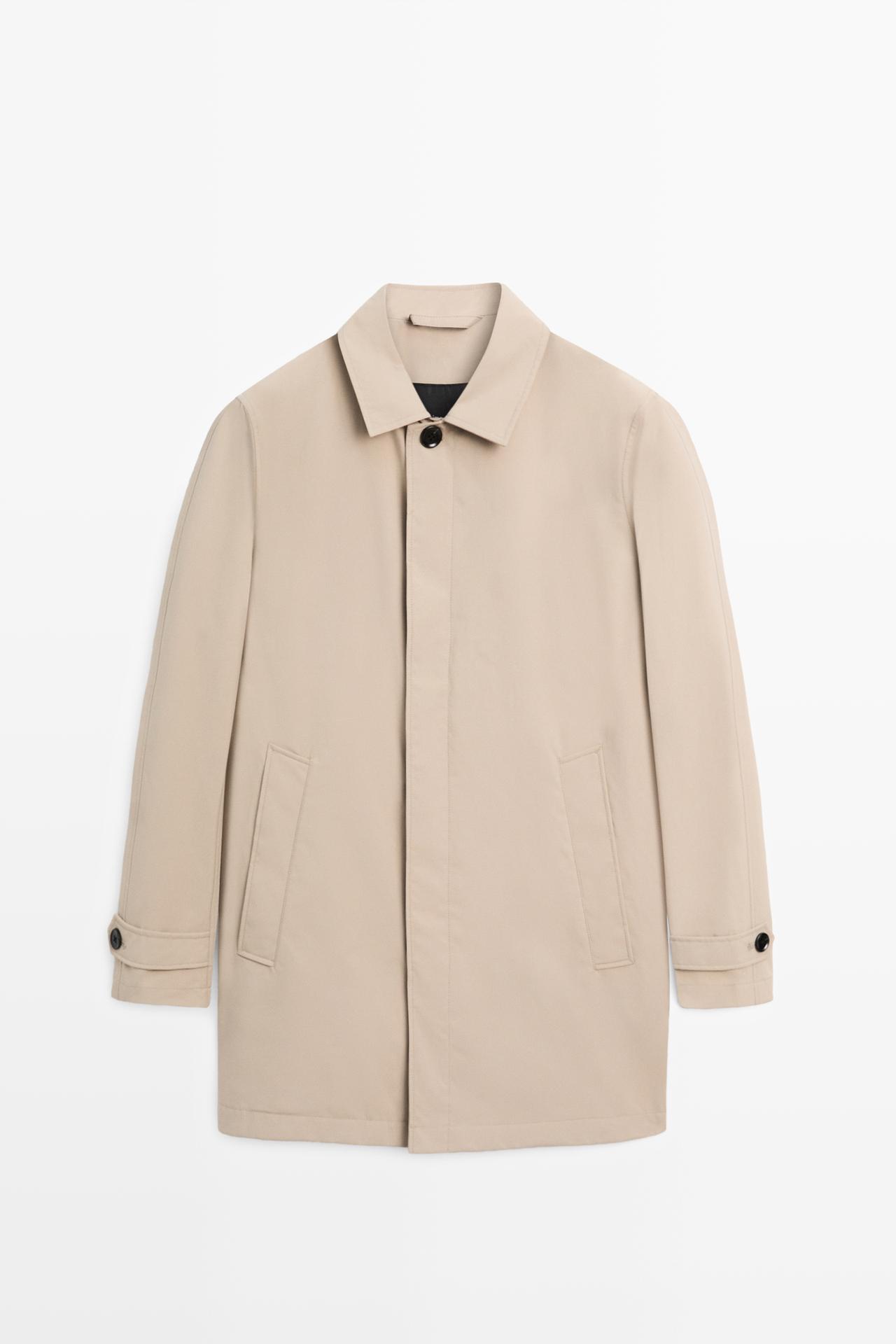 Lightweight long trench coat — PALE SAND