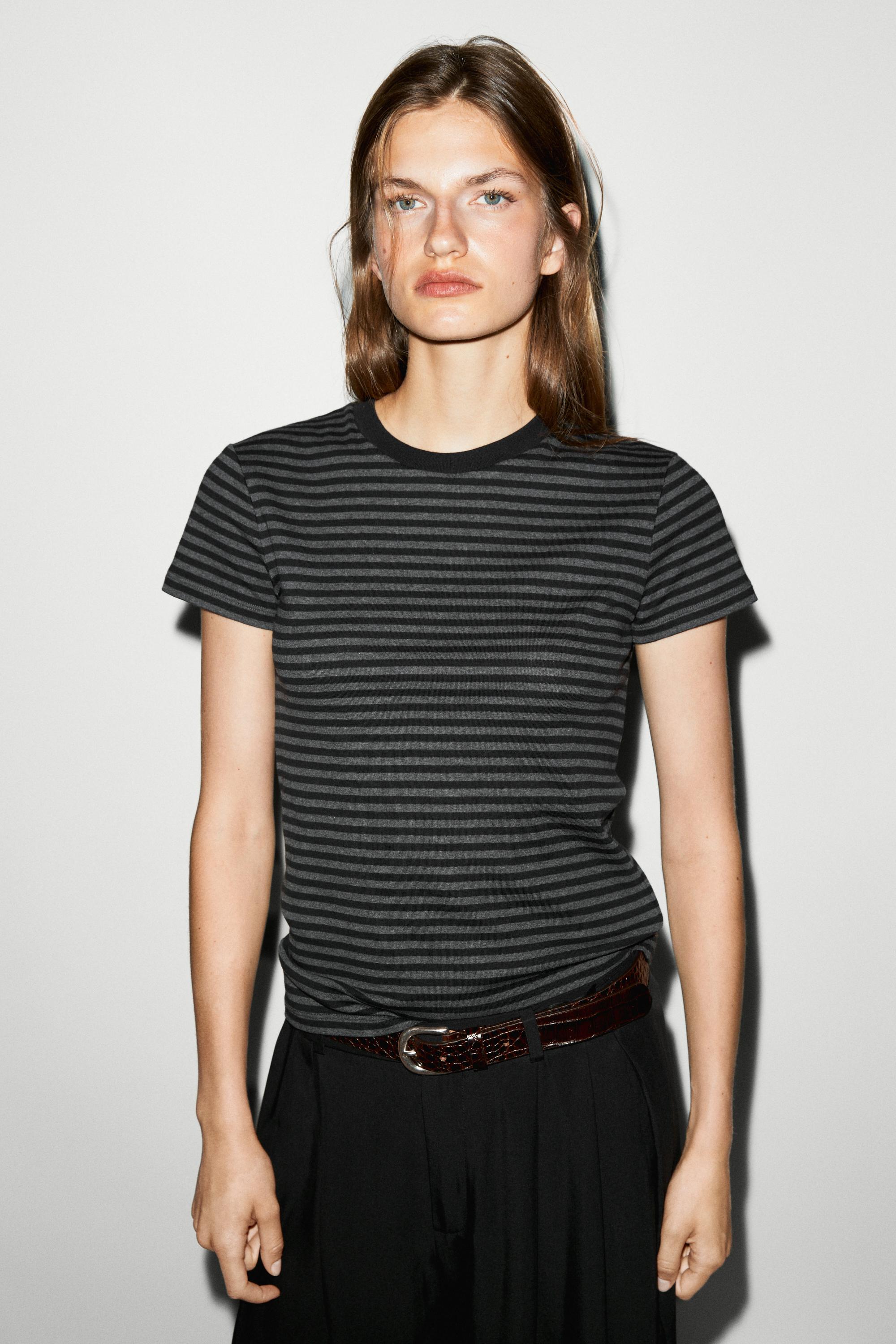 Camiseta manga corta rayas rib