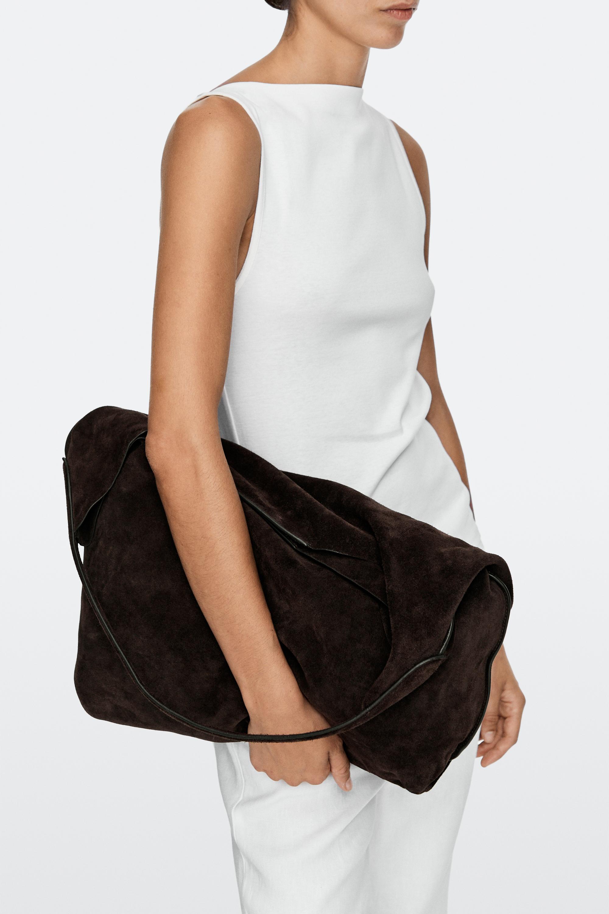Bolso maxi de hombro piel serraje