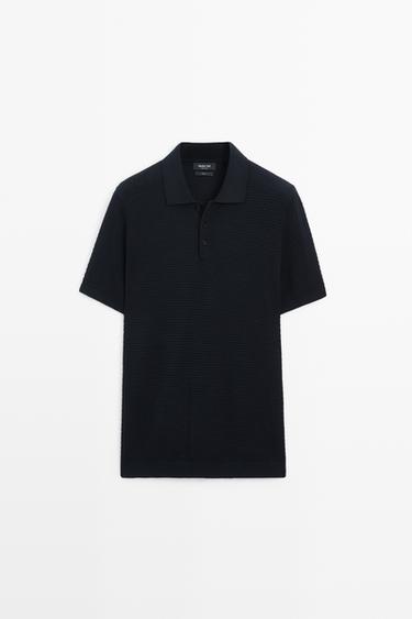 100% Cotton Short Sleeve Knit Polo — NAVY BLUE 2