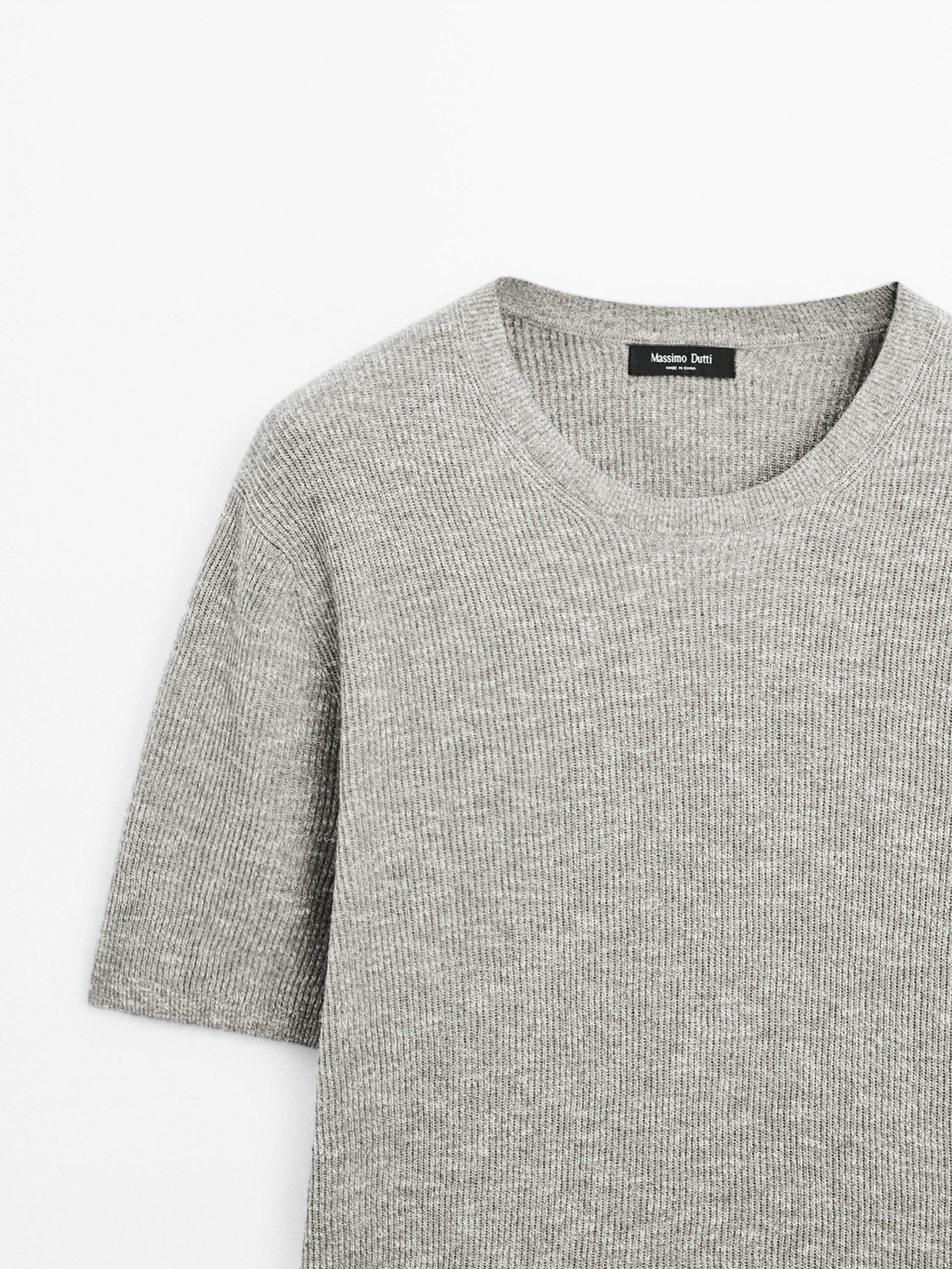 Short sleeve mouliné knit T-shirt