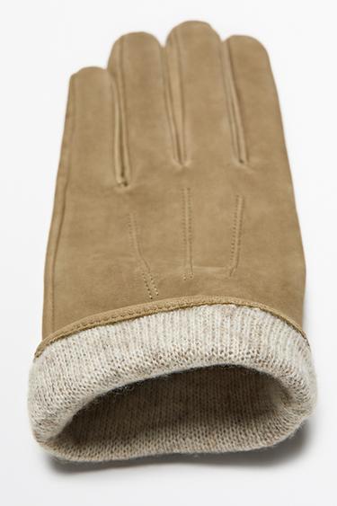 Split suede leather gloves — MUSTARD YELLOW 5