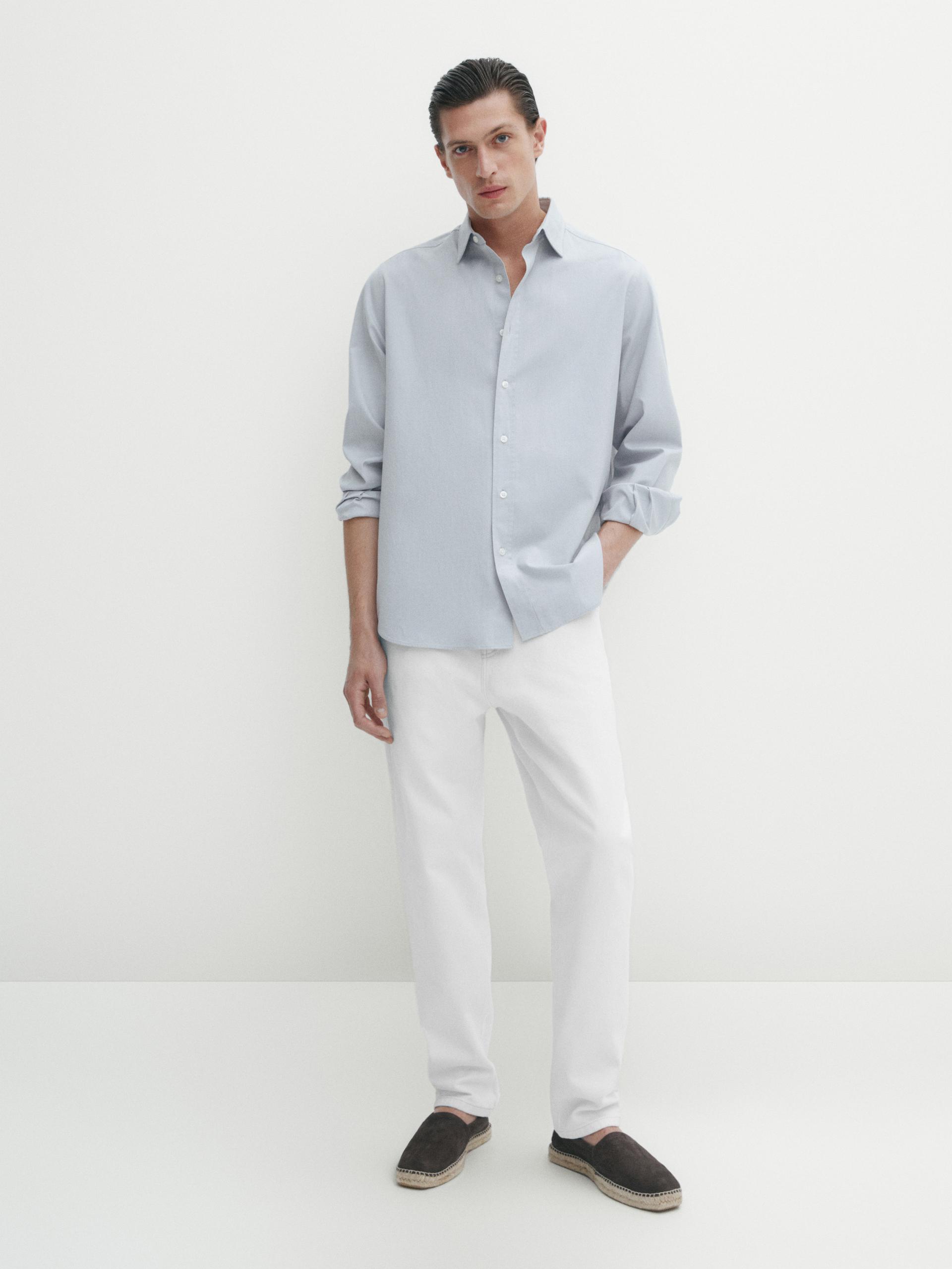 Denim Twill 2/1 Solid Dyed Blue 1005 Cotton Shirt MTM