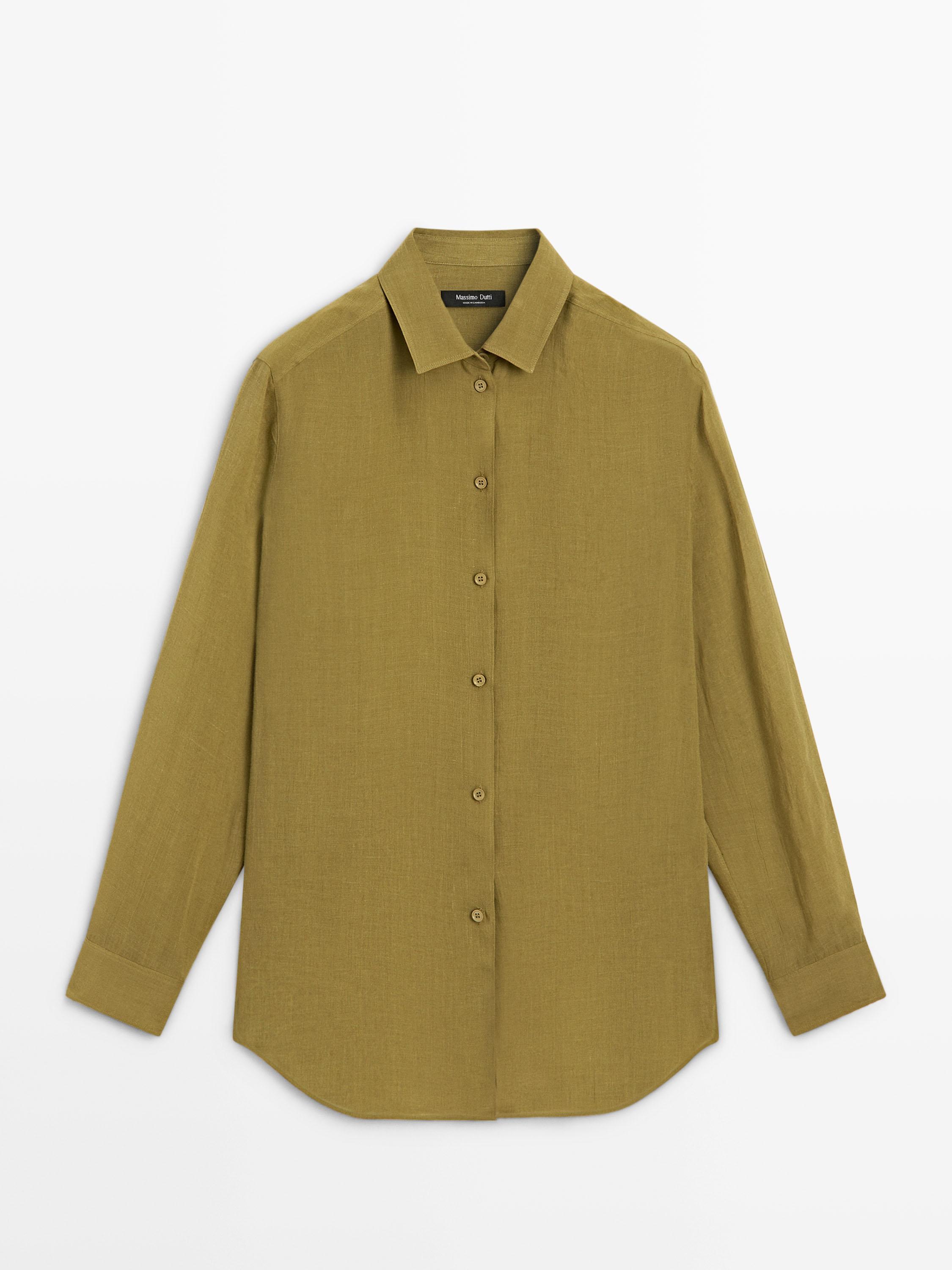 قميص فضفاض بياقة قميص