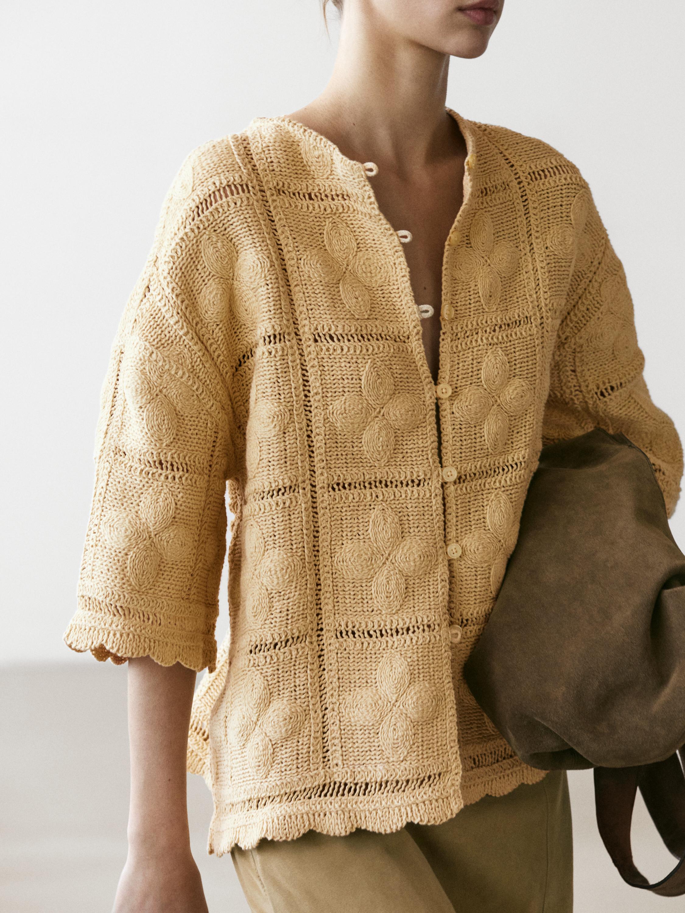 Cutwork crochet cardigan — Vanilla
