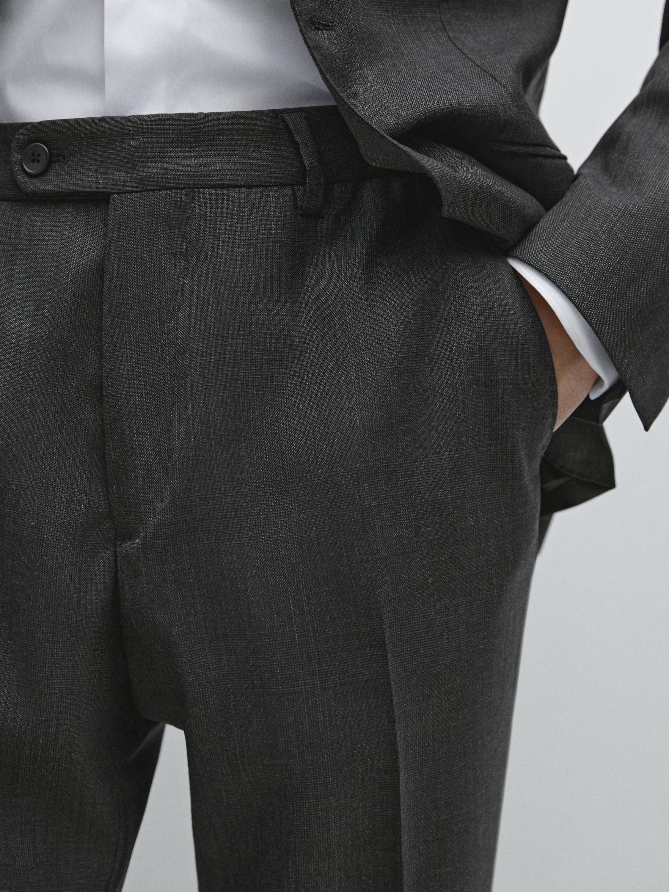 Pantalón traje 100% lana