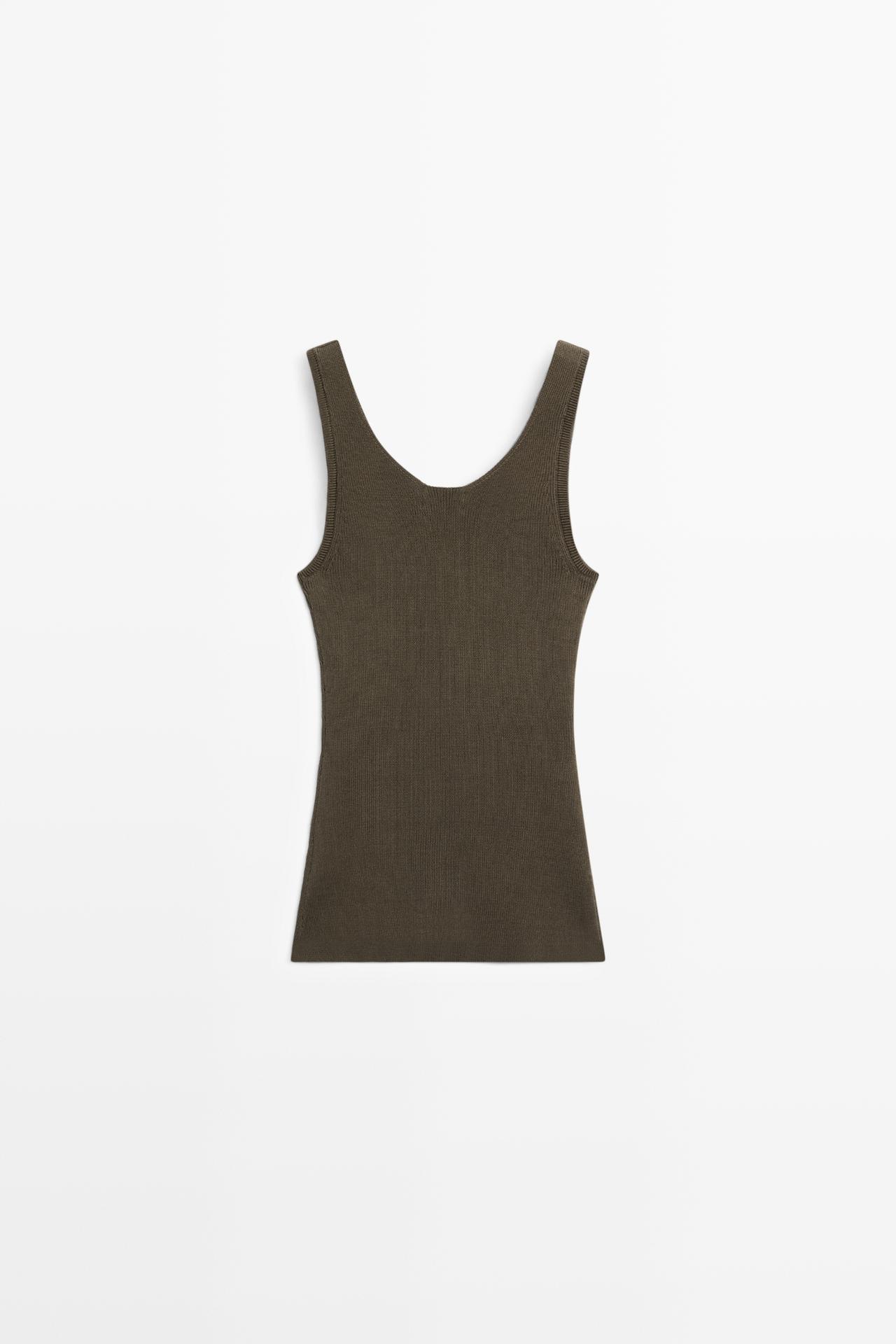 100% cotton ribbed tank top — OLIVE